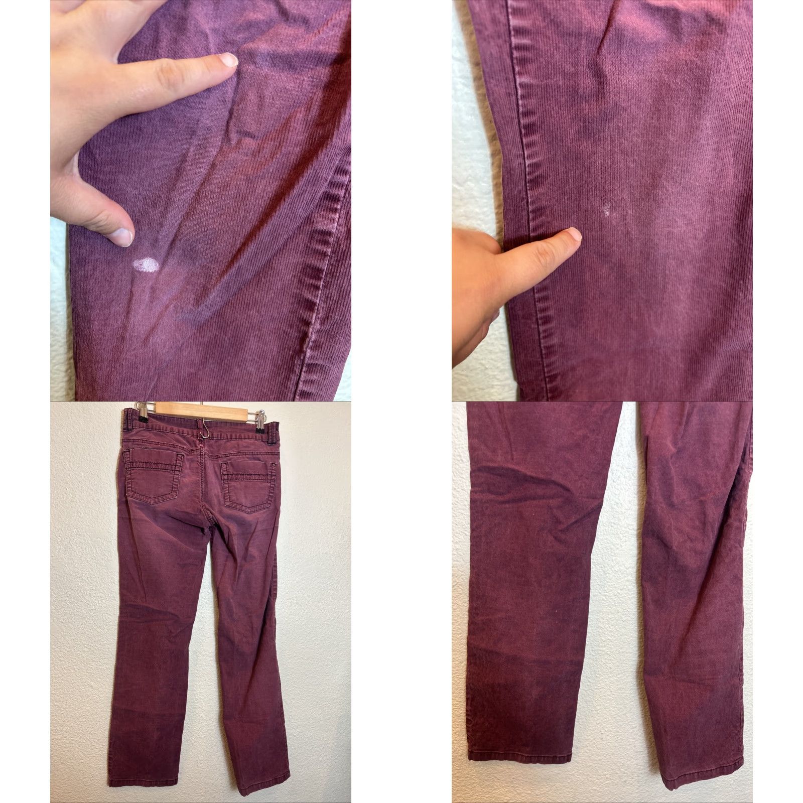 Prana VINTAGE Prana Corduroy Pants Women 4 Purple 30x31 Chino Stained Size 27" / US 4 / IT 40 - 8 Thumbnail