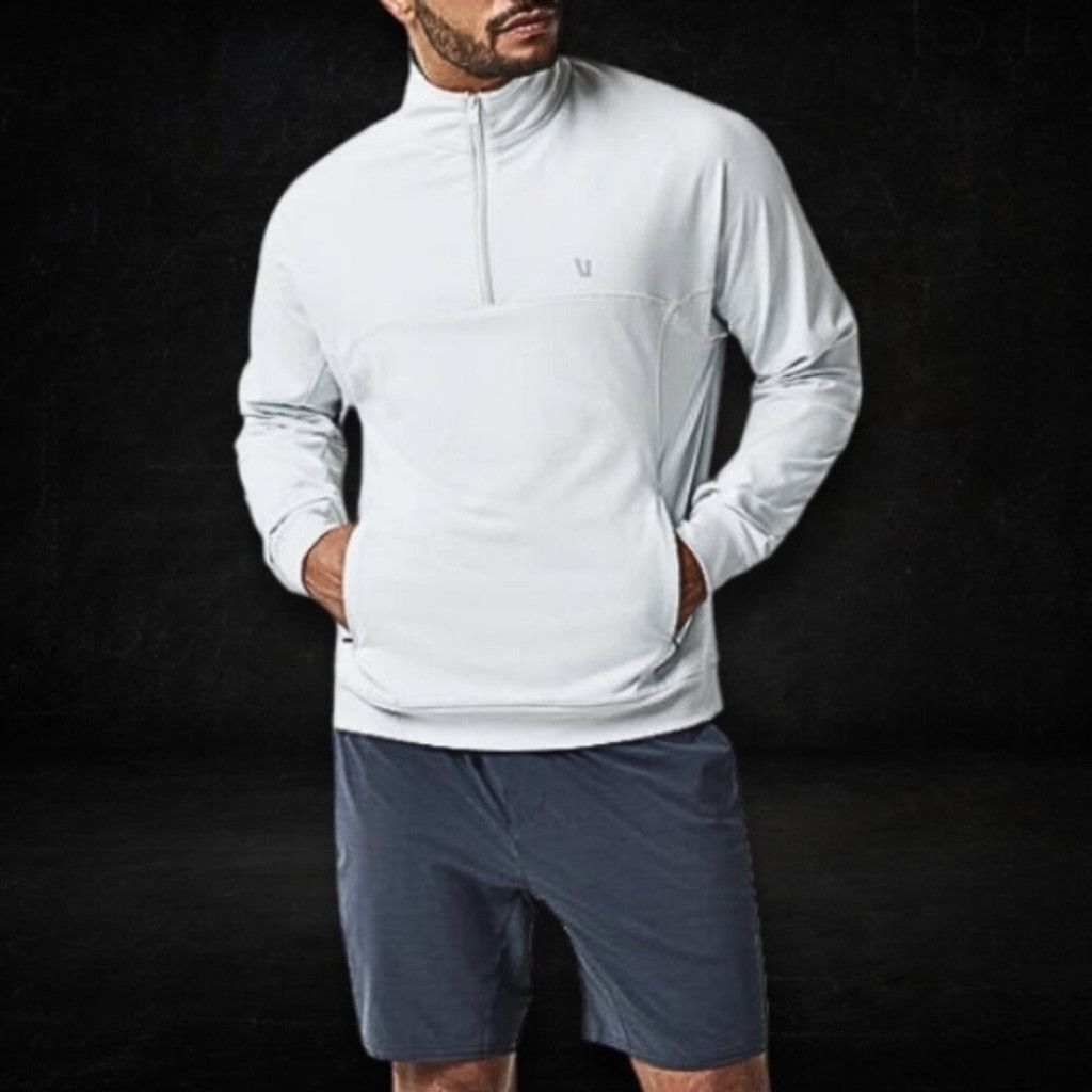 Vuori NWT Vuori Sweatshirt Quarter Zip mock neck Light Gray S Size US S / EU 44-46 / 1 - 1 Thumbnail
