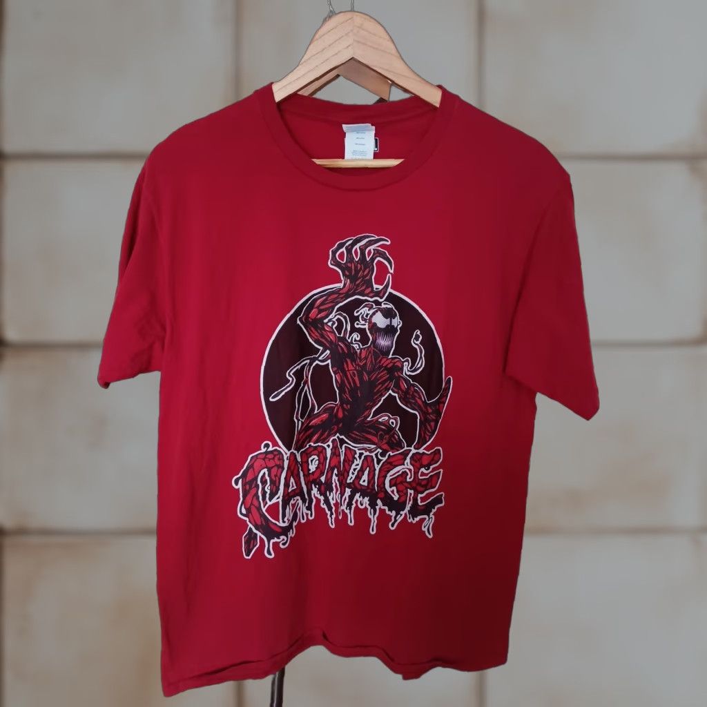 Vintage VTG Marvel Carnage Spider-Man T-shirt Mens L Red Comics Venom Symbiote Shirt Size US L / EU 52-54 / 3 - 1 Thumbnail