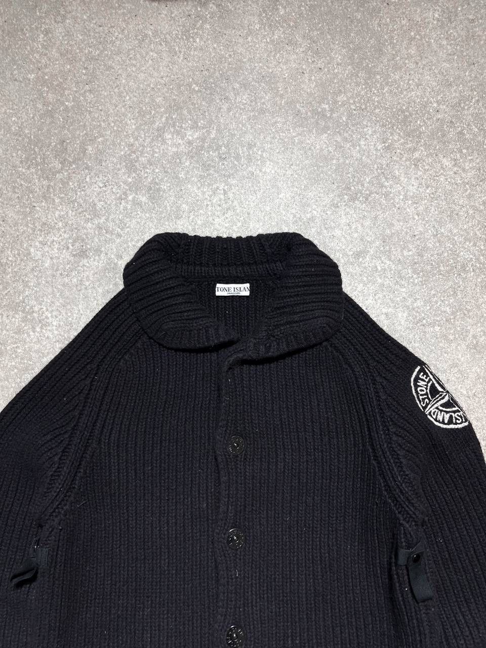 Stone Island Stone Island 2005 Heavyweight Wool Knit Spellout Cardigan Size US L / EU 52-54 / 3 - 3 Thumbnail