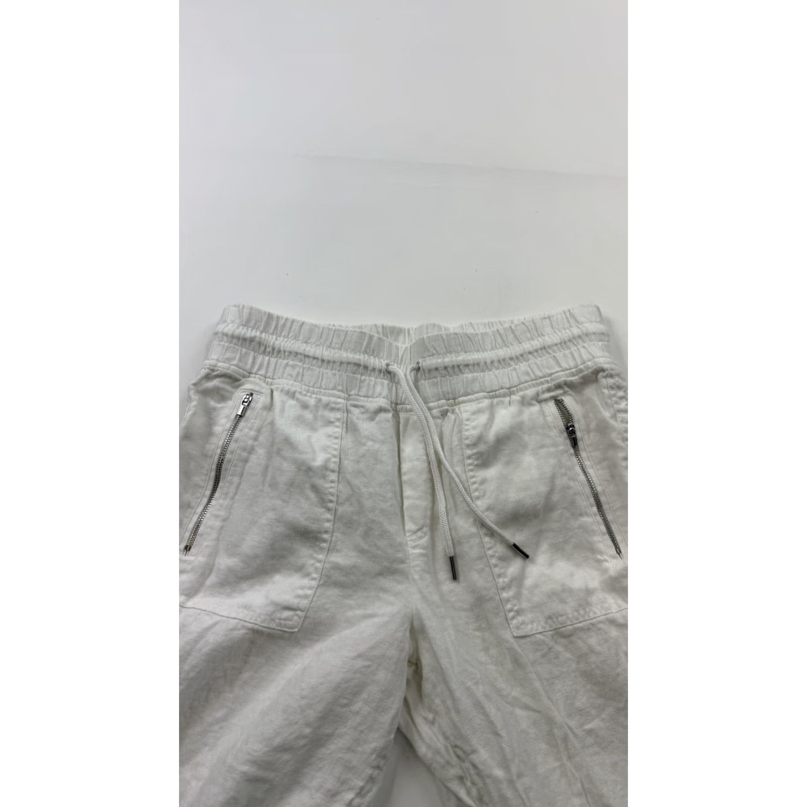 Athleta Athleta Pants Womens 10 White Cabo Linen Jogger Drawstring Pockets Elastic Waist Size 32" / US 10 / IT 46 - 4 Thumbnail