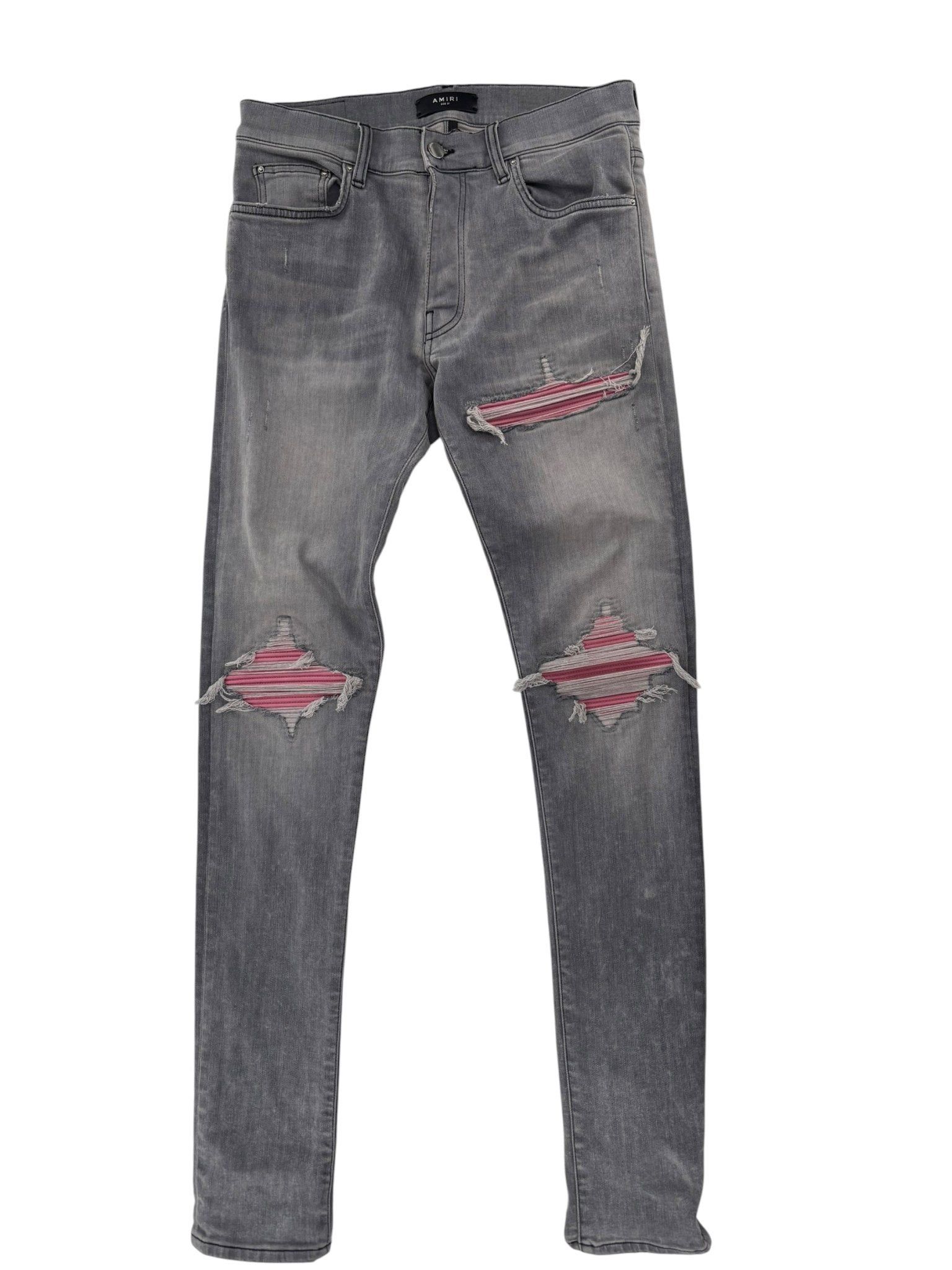 Amiri Mx1 Ribbed Pink & Grey Size US 31 - 1 Thumbnail