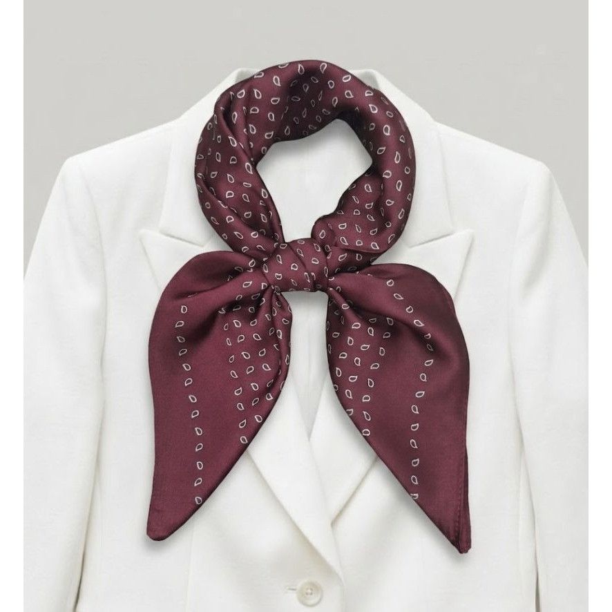 Other ✨Luxurious Silky Square Scarf Mini-Paisley Teardrop Neck Hea Size ONE SIZE - 1 Thumbnail