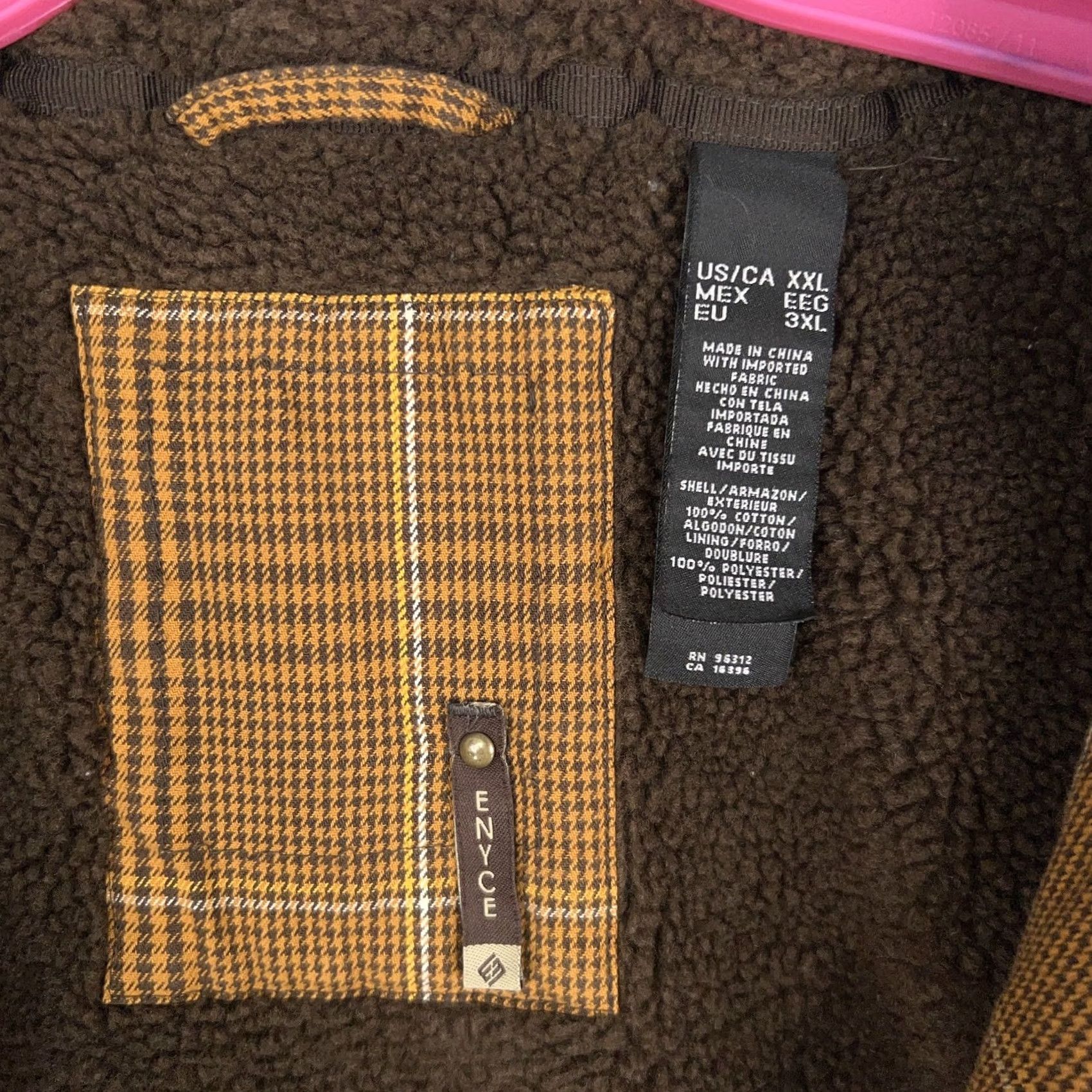 Enyce Enyce Jacket Mens 2XL Brown Plaid Sherpa Lined Winter Parka Coat Hip Hop Y2K Jacket Size US XXL / EU 58 / 5 - 7 Thumbnail