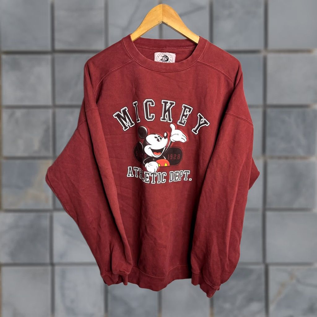 Disney Disney Mickey Mouse Sweatshirt Mens XL Red Crewneck Graphic Athletic Dept Size US XL / EU 56 / 4 - 1 Thumbnail