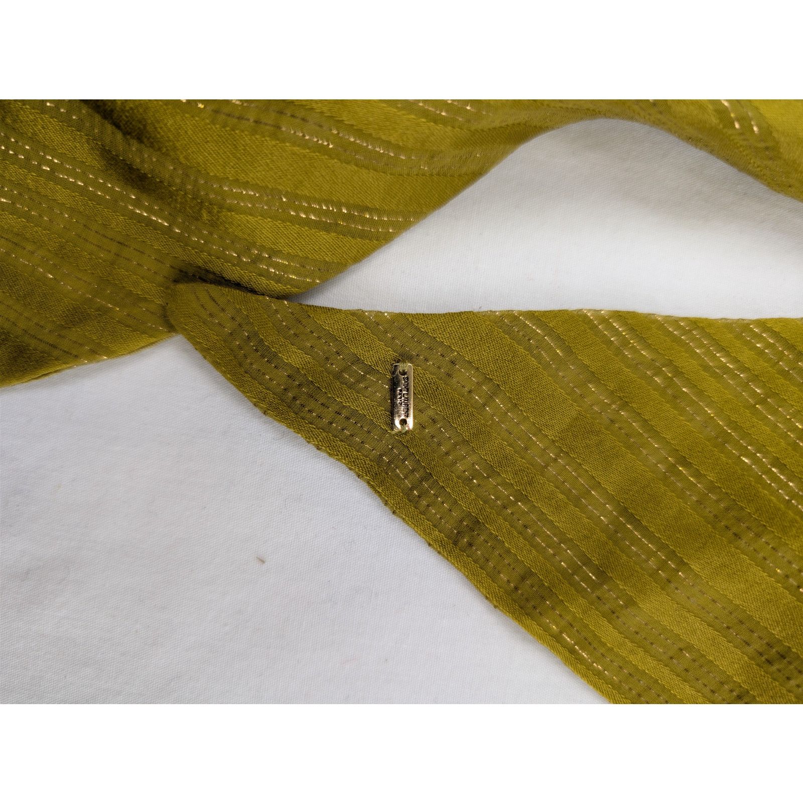 Saint Laurent Paris o1rshd1 Size: OS / Scarf in Yellow Size ONE SIZE - 7 Thumbnail