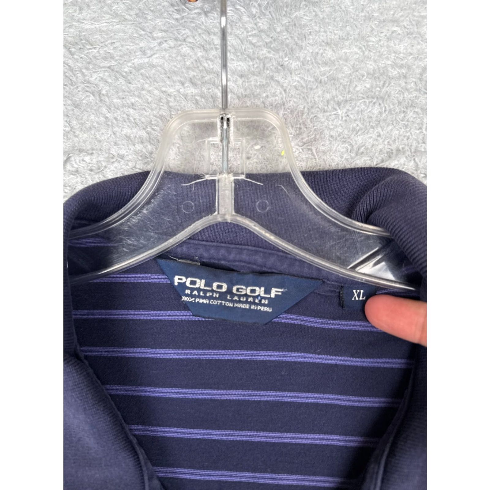 Ralph Lauren VINTAGE Polo Golf Ralph Lauren Shirt Men Extra Large Blue Stripe 100% Pima Cotton READ Size US M / EU 48-50 / 2 - 6 Thumbnail