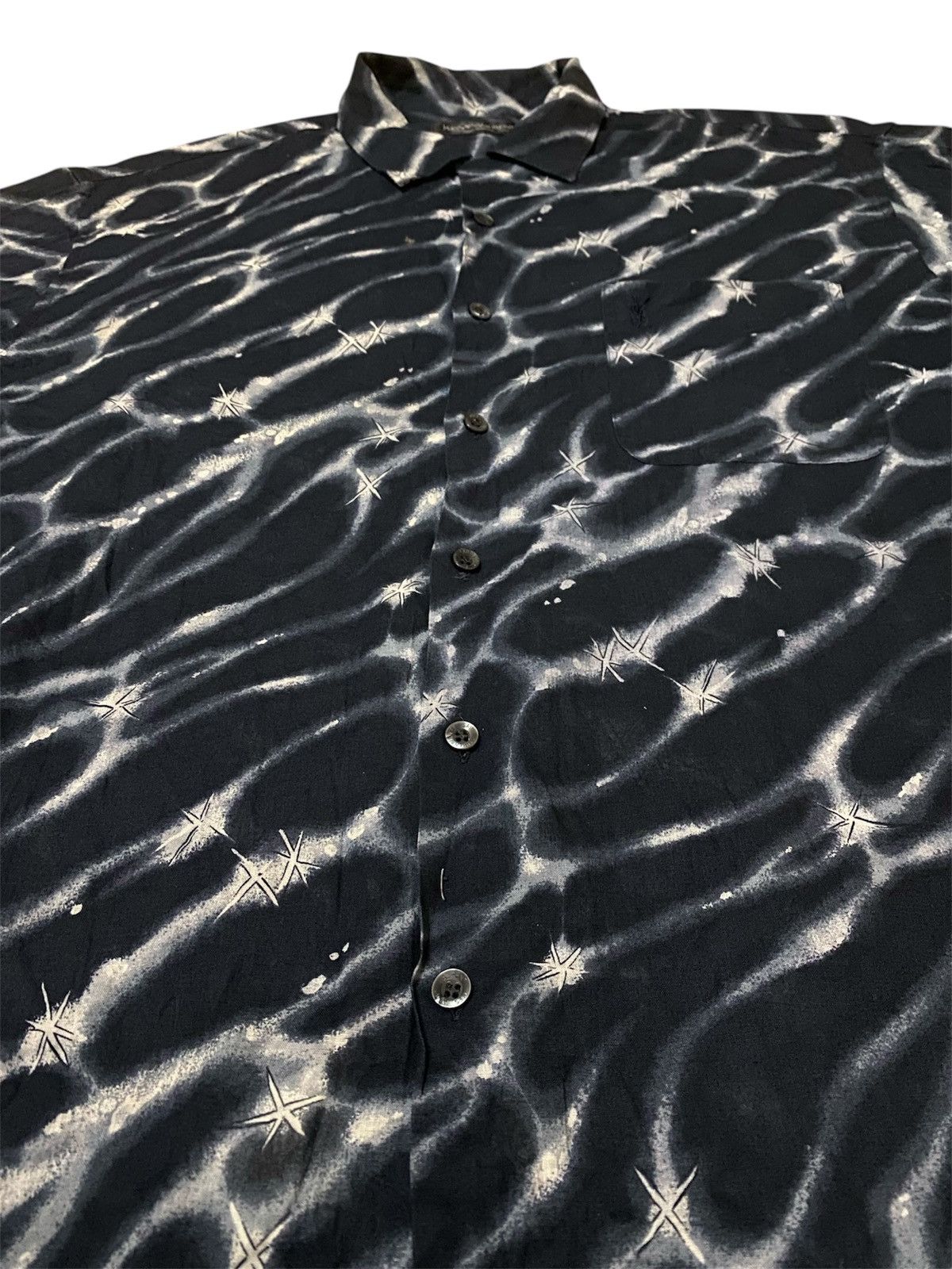 Yves Saint Laurent YSL Fullprint Stardust Pattern Button Up Shirt Size US XL / EU 56 / 4 - 2 Thumbnail