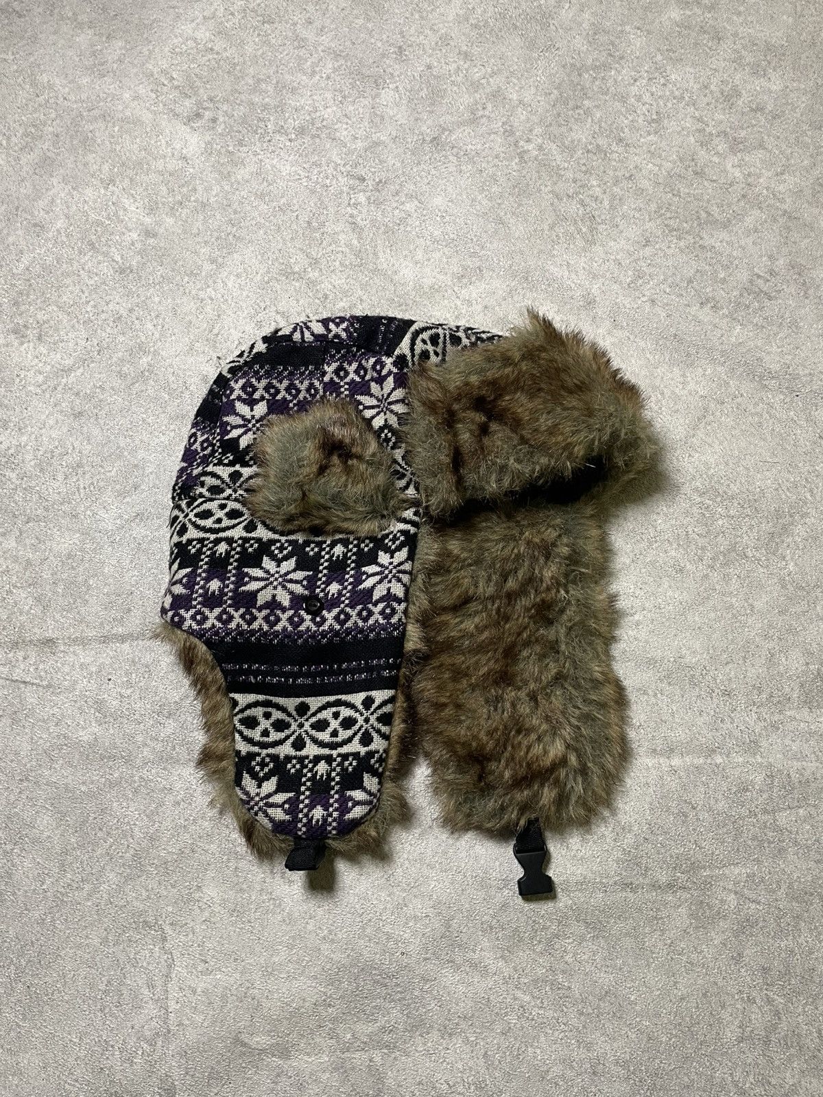 If Six Was Nine X2 Hat Y2K Vintage Nordic Trapper With Faux Fur Lining Size ONE SIZE - 13 Thumbnail