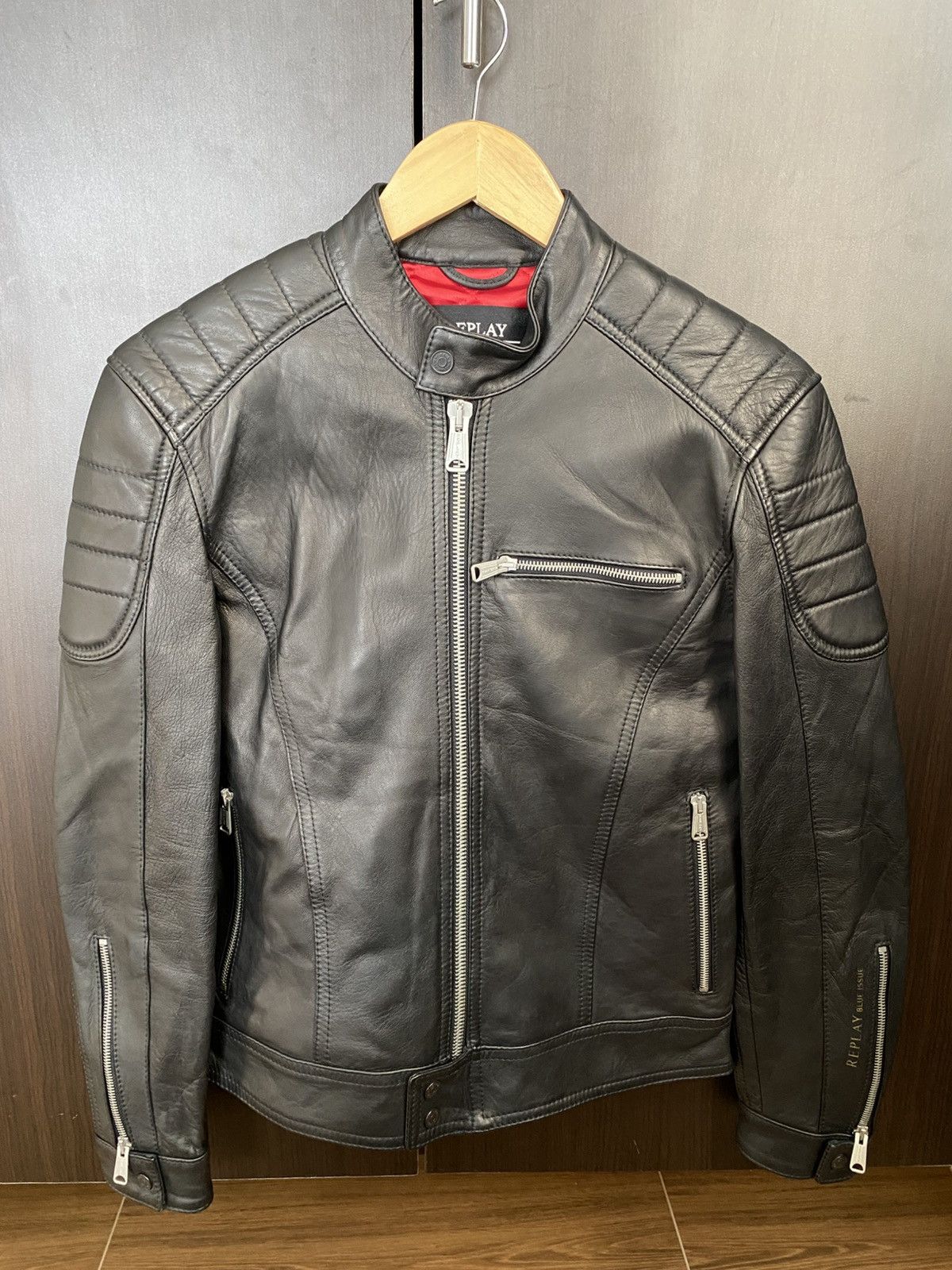 Replay Replay Cafe Racer Leather Jacket Size US XS / EU 42 / 0 - 1 Thumbnail