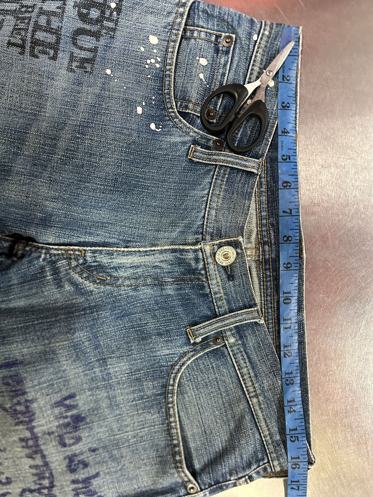 Japanese Brand Vintage Edge Rupert Skull Scriptures Jeans Size US 32 / EU 48 - 17 Thumbnail