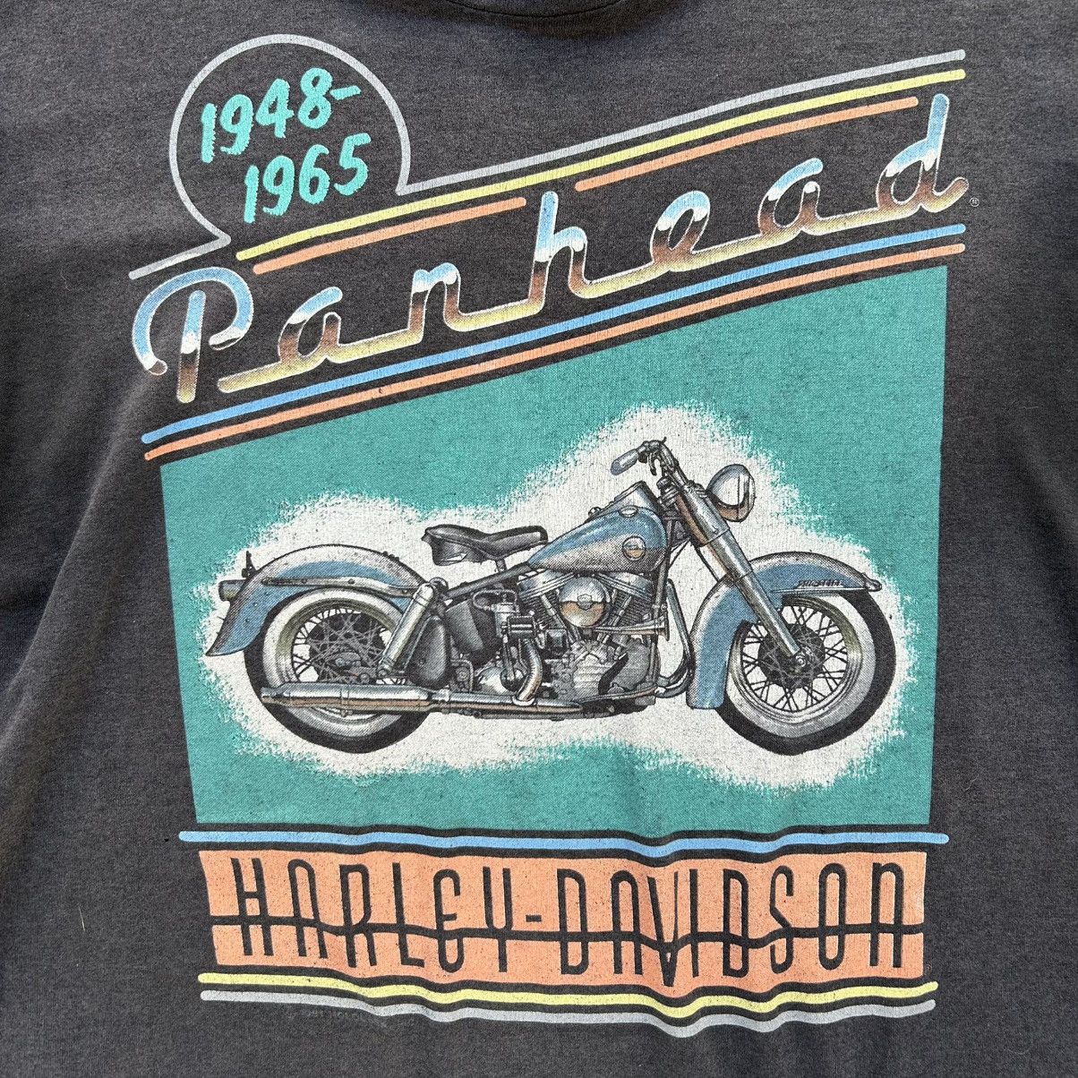 Harley Davidson Vintage 90s Harley Davidson Faded Panhead Shirt Size XL Size US XL / EU 56 / 4 - 2 Thumbnail