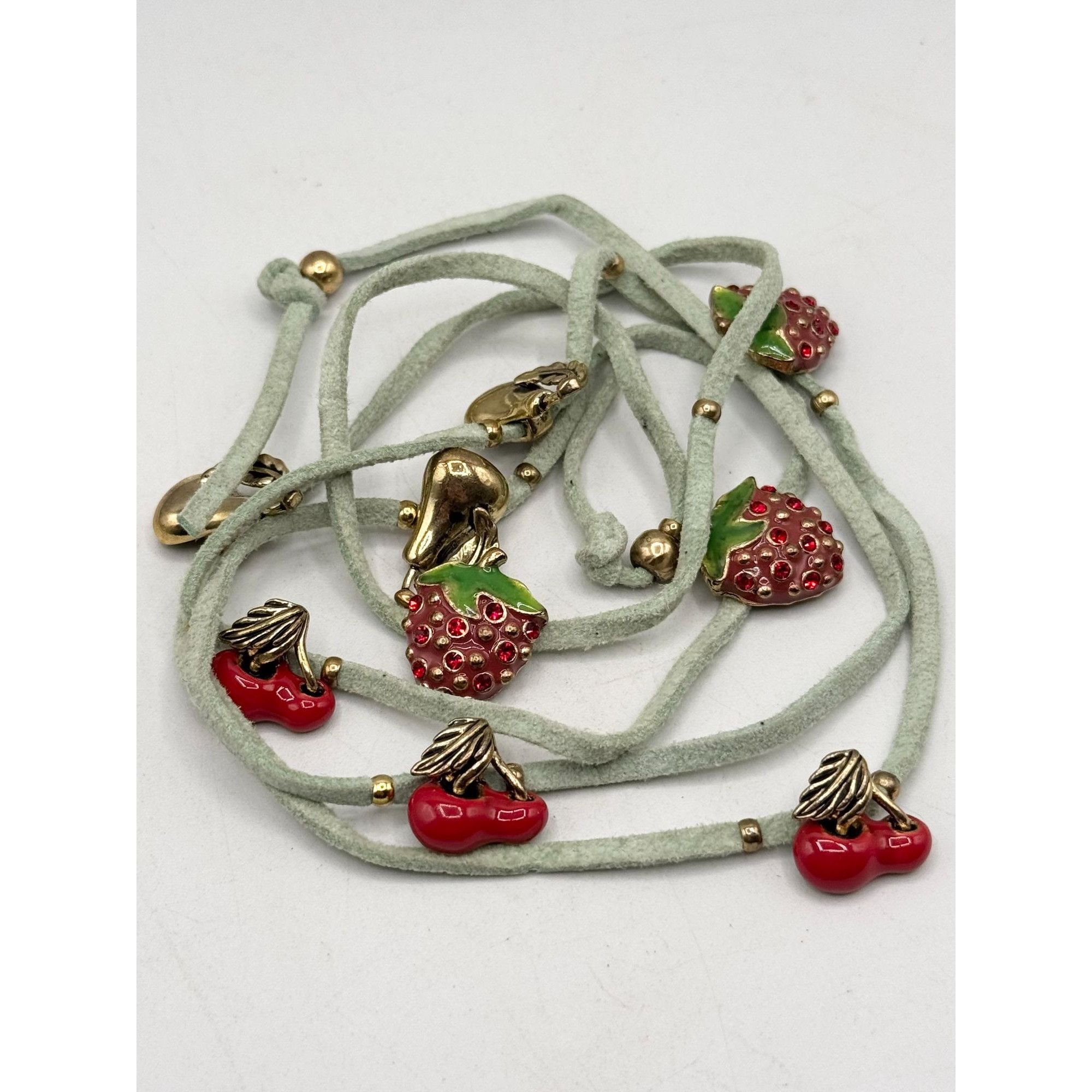 Other Green suede enamel rhinestone fruit strawberry cherry charm Size ONE SIZE - 4 Thumbnail