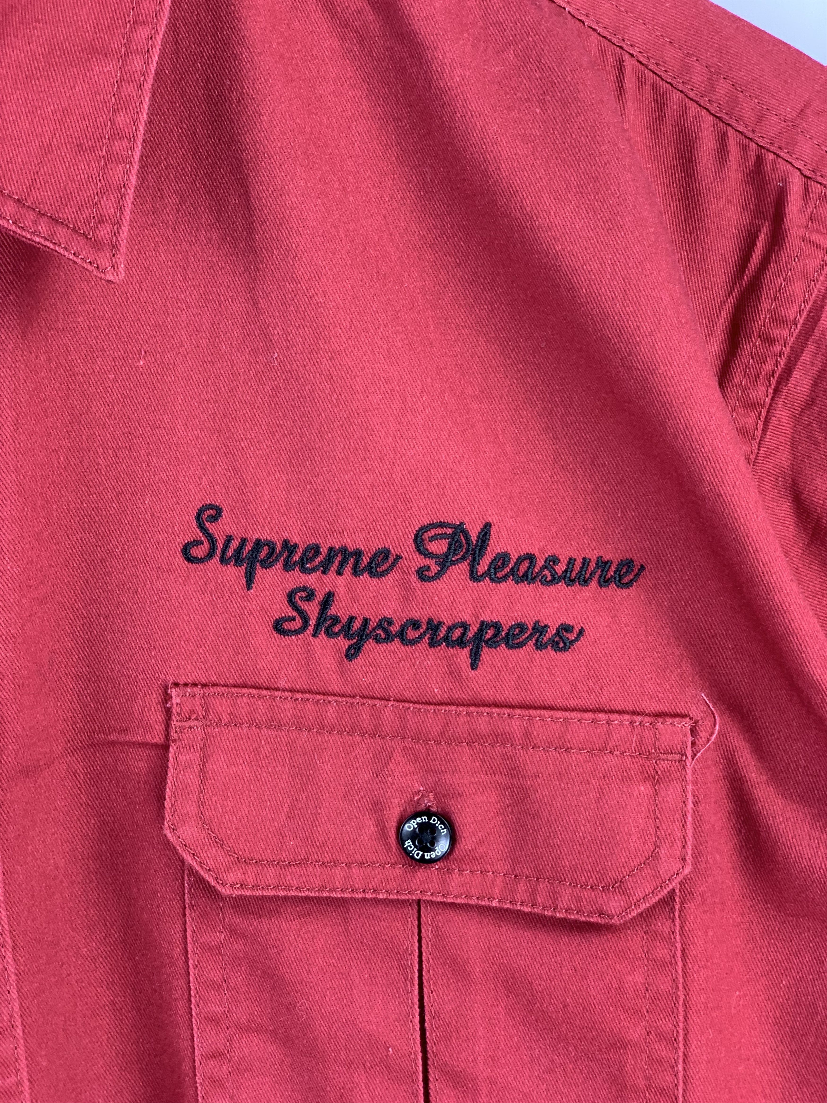 Japanese Brand Vintage Supreme Skyscrapers Workers Shirt Red J1530 Size US L / EU 52-54 / 3 - 10 Thumbnail