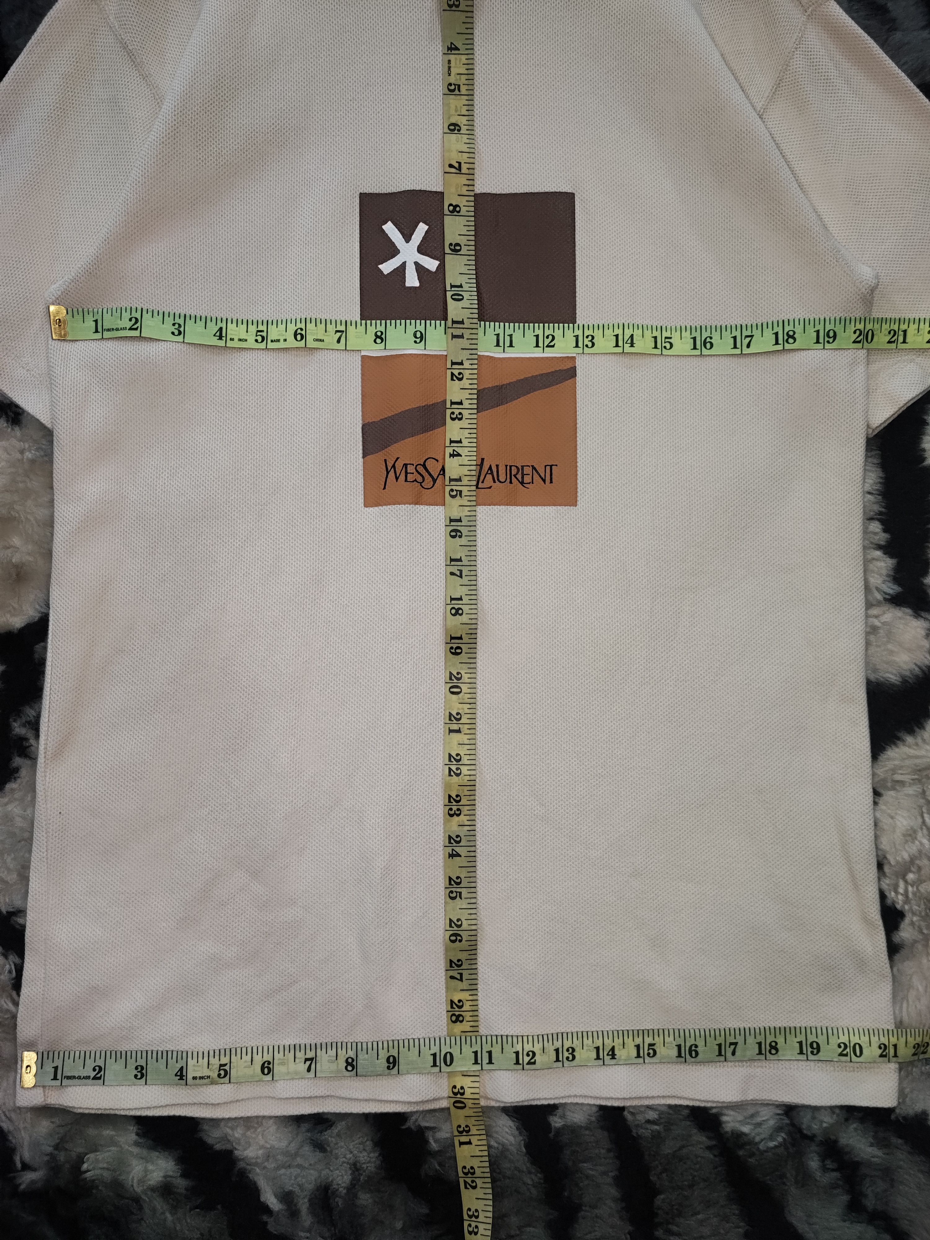 Yves Saint Laurent VINTAGE Yves Saint Laurent Big Logo T-Shirt Cream Archive Size US M / EU 48-50 / 2 - 6 Thumbnail