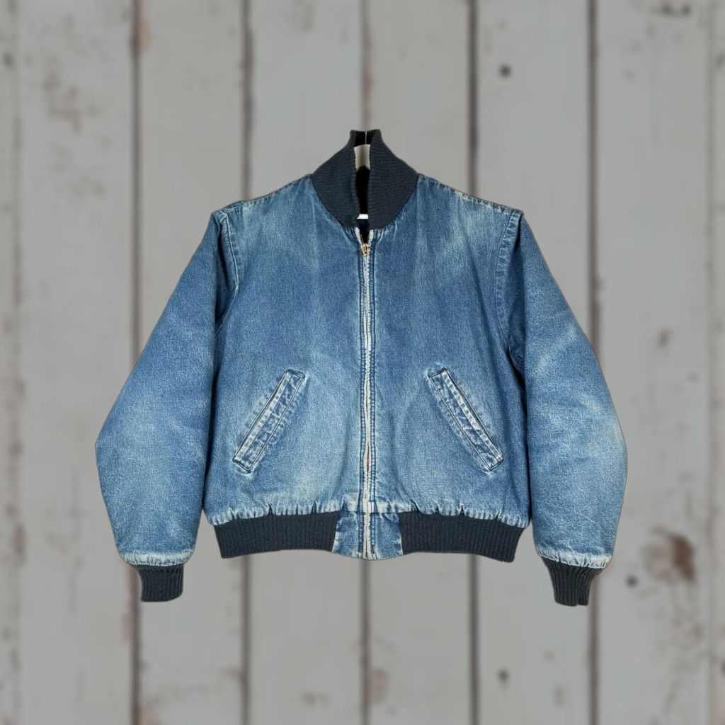 Vintage VINTAGE OshKosh B'gosh Bomber Jacket Denim Men's Medium - Faded Distressed, Blue, Zipper, Outdoor, 90s, Jacket, Mens Size US M / EU 48-50 / 2 - 1 Thumbnail