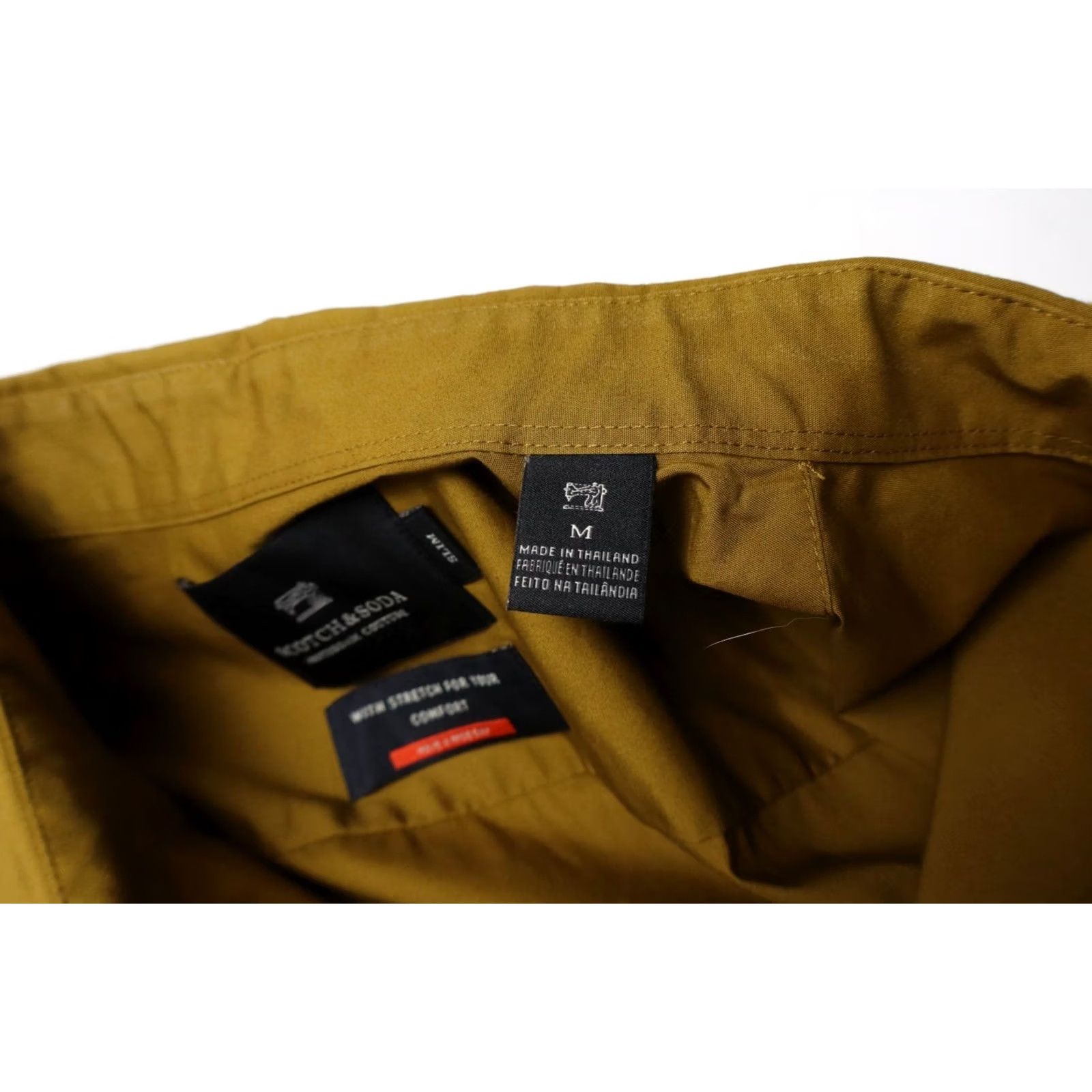 Scotch & Soda SCOTCH & SODA Shirt Men MEDIUM Mustard Button Up Collared Long Sleeve Stretch Size US M / EU 48-50 / 2 - 5 Thumbnail