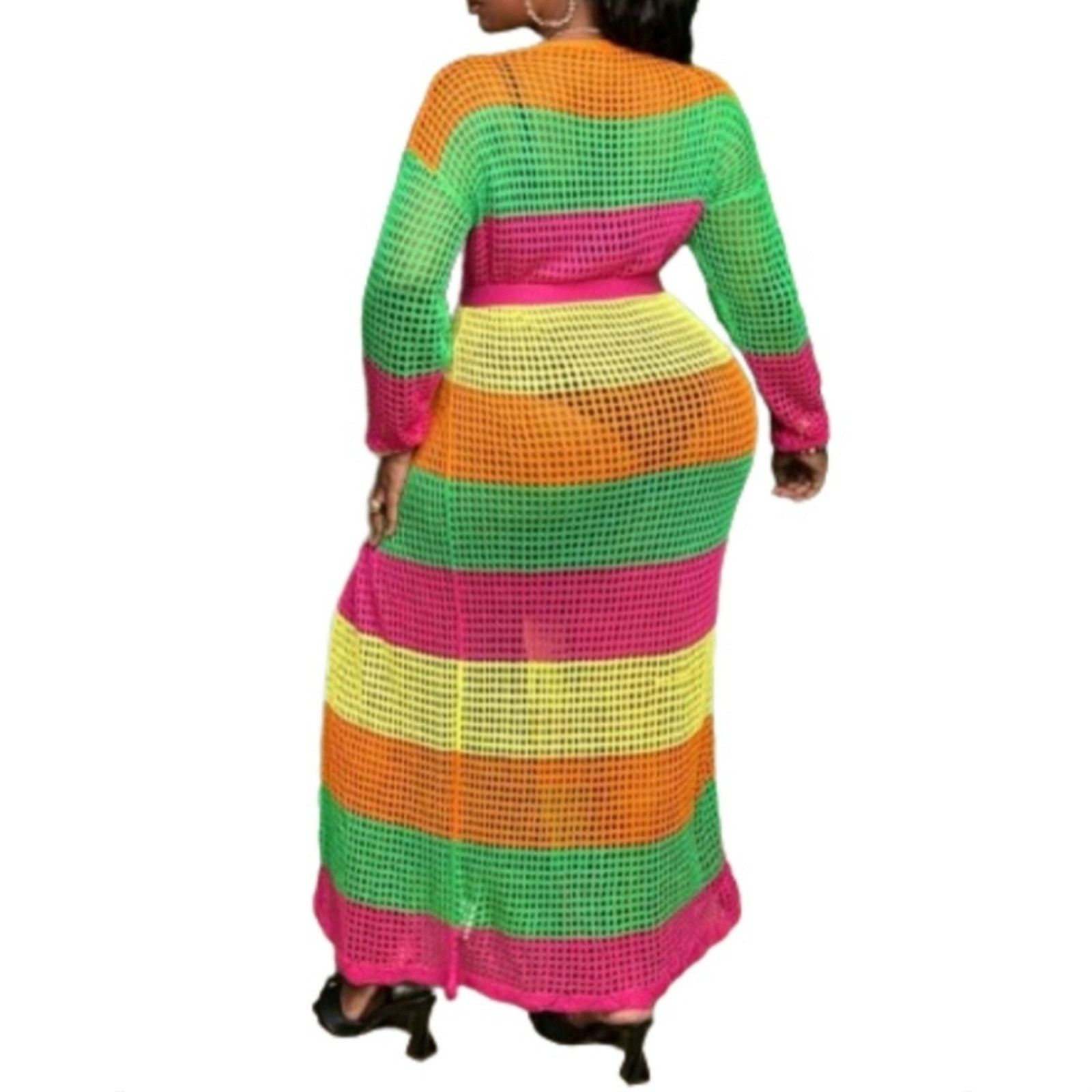 Shein VIBRANT ☆ CROCHET STYLE ☆ SQUARE KNIT DUSTER ☆ 6x ☆ NWT Size 4XL / US 24-26 - 5 Thumbnail
