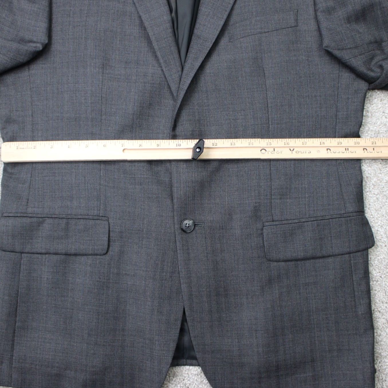 Jos. A. Bank Jos. A. Bank Gordon Blazer Men 46R Gray Traveler Wool 2 Button Double Vent Blazer Size 46R - 4 Thumbnail