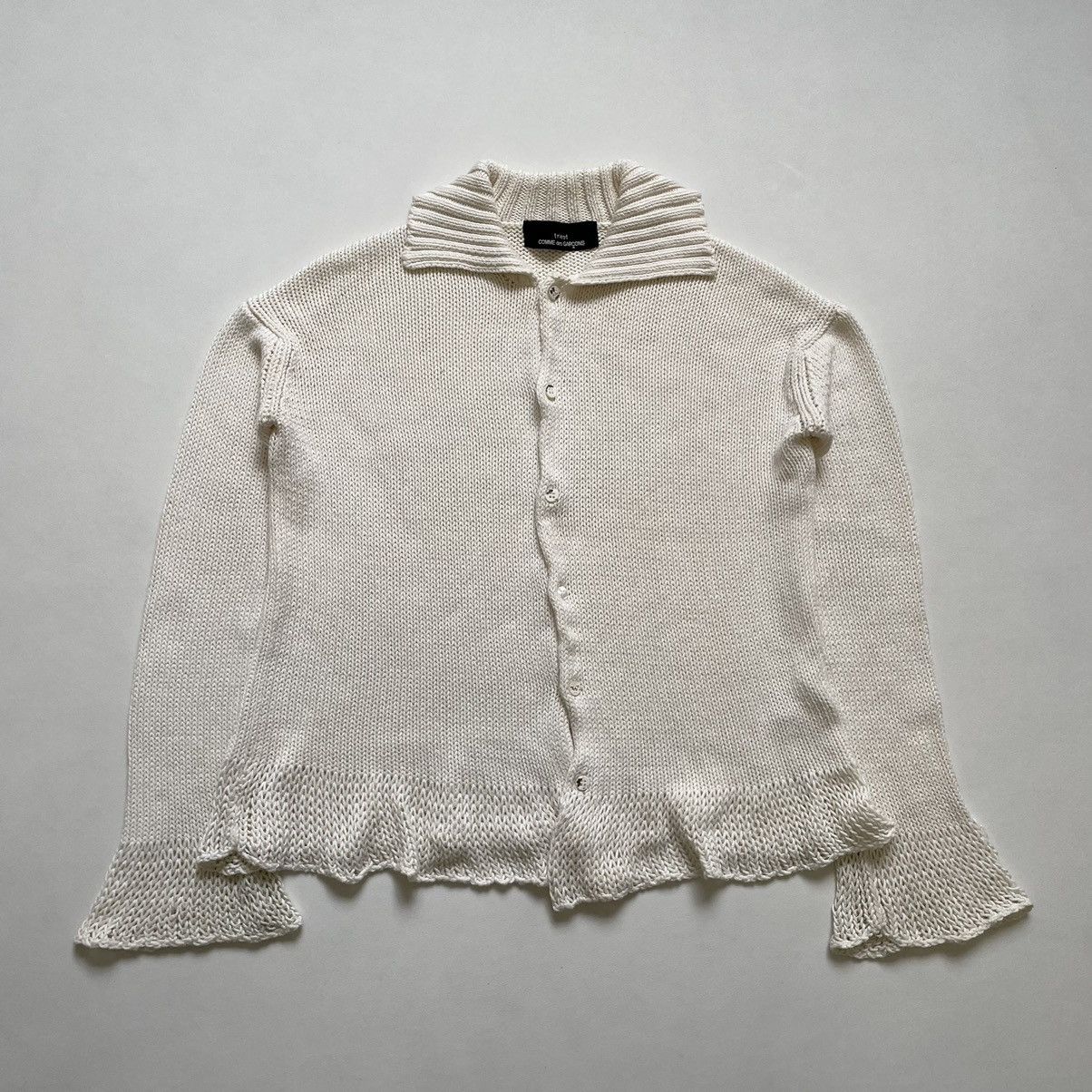 Comme des Garcons S/S 1993 Flared Hem Knit Cotton Cardigan Size M / US 6-8 / IT 42-44 - 14 Thumbnail