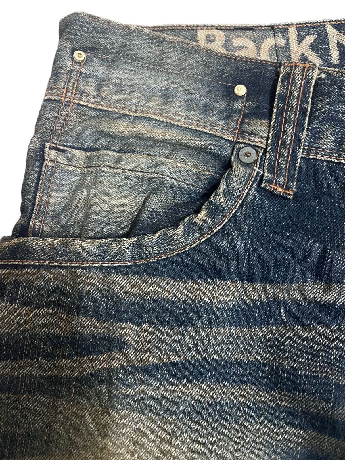 Japanese Brand Vintags Mudwash Back Number Curve Style Jeans Size US 33 - 7 Thumbnail