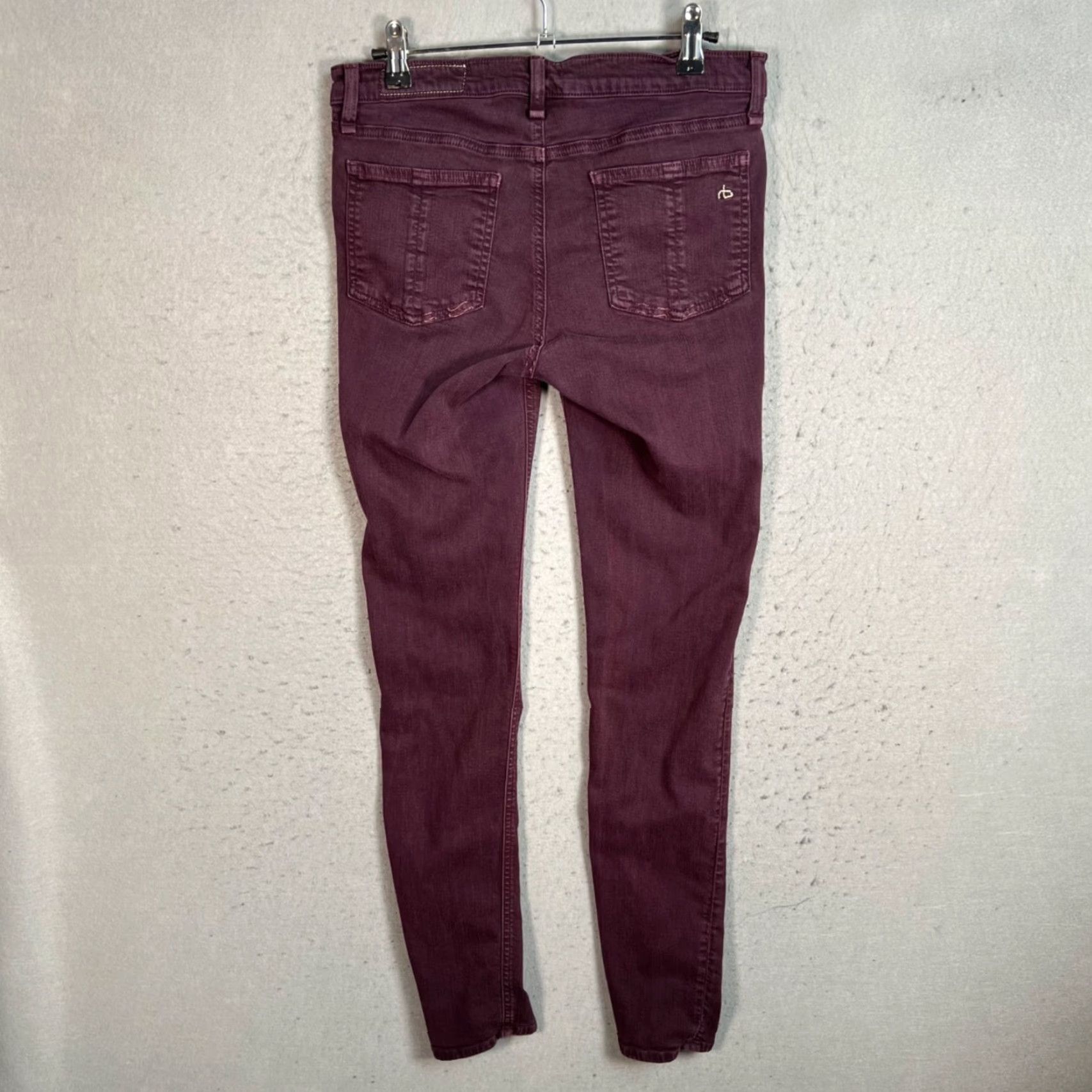 Rag & Bone Rag & Bone Womens Jeans Size 28 Burgundy Skinny Cotton Blend Size 28" / US 6 / IT 42 - 2 Thumbnail