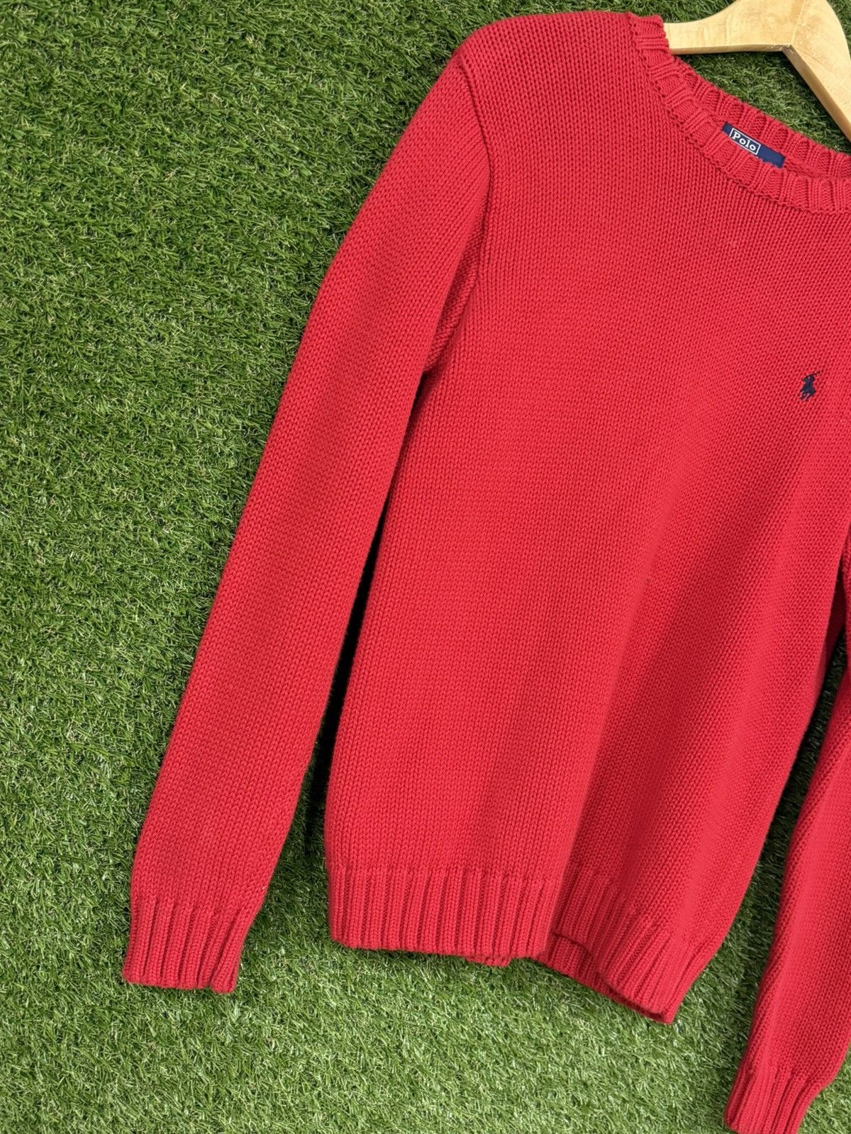 Polo Ralph Lauren RARE Made in Japan Polo Ralph Lauren Red Knit Cable Sweater Size US L / EU 52-54 / 3 - 3 Thumbnail