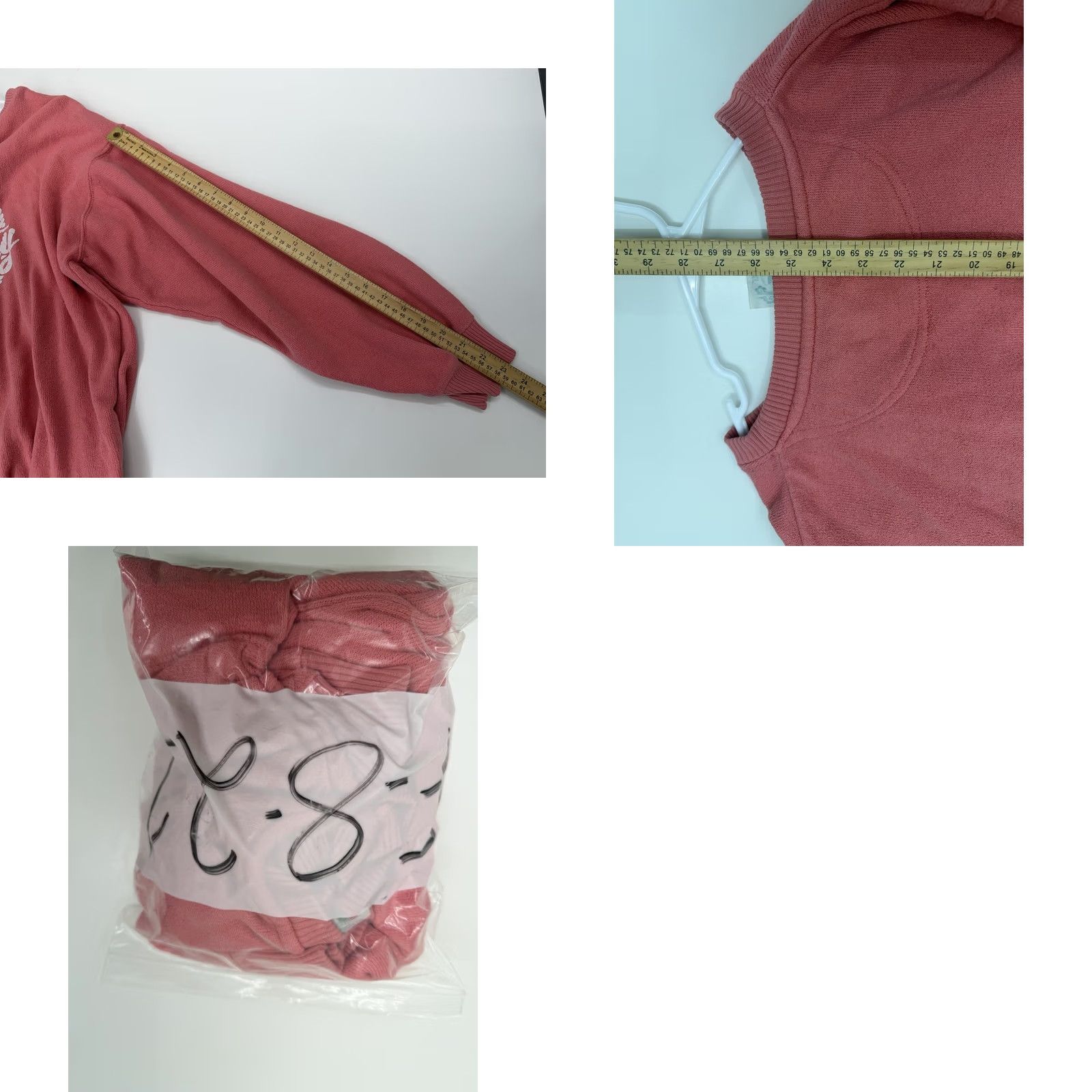 CO ESY Surf Co Sweatshirt Womens XL Pink Terry Crew Neck Pullover Beach Wildwood New Jersey Size XL / US 12-14 / IT 48-50 - 8 Thumbnail