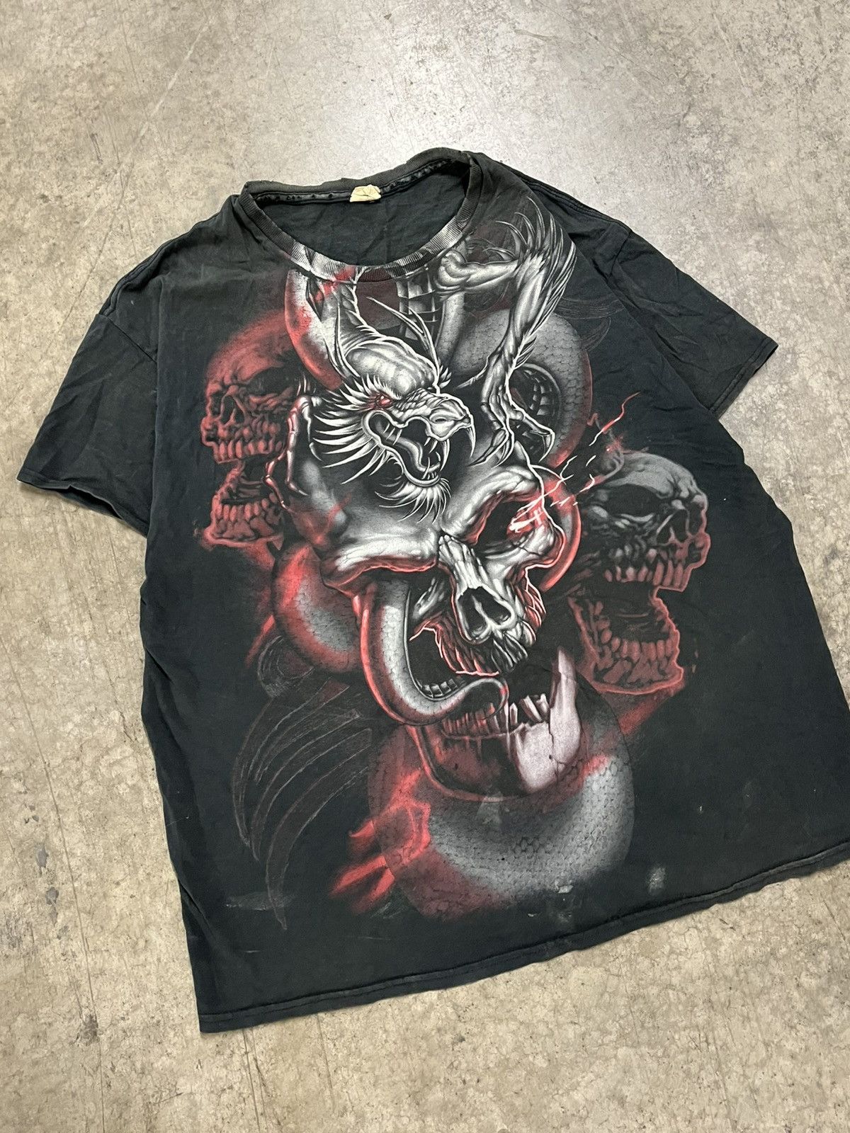 Affliction × JNCO × Tapout Y2k grunge opium skull dragon Jnco style tee hype rare Size US XL / EU 56 / 4 - 4 Thumbnail