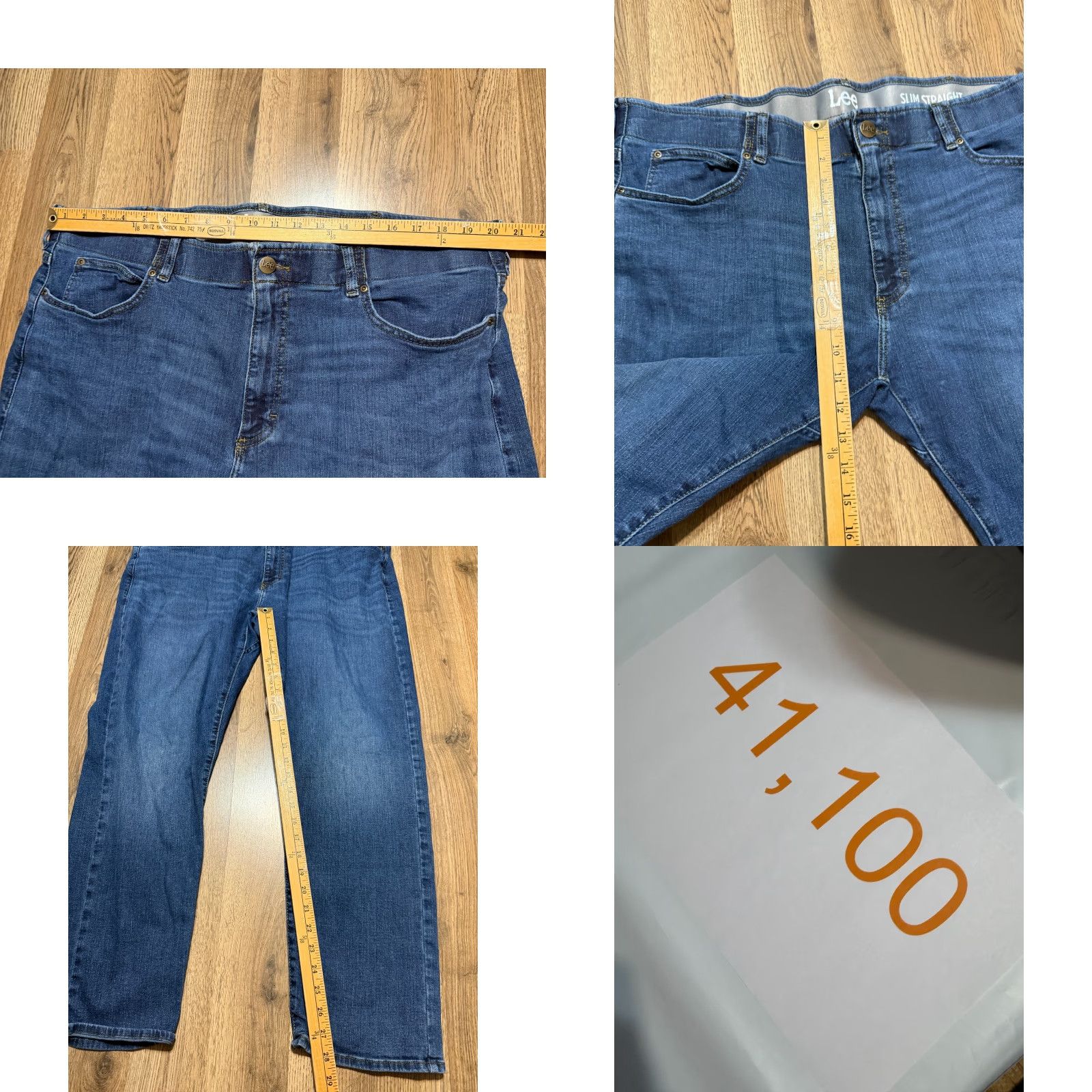Lee Lee Jeans Men's 42/30 Blue Denim Slim Straight Pockets Size US 42 / EU 58 - 8 Thumbnail