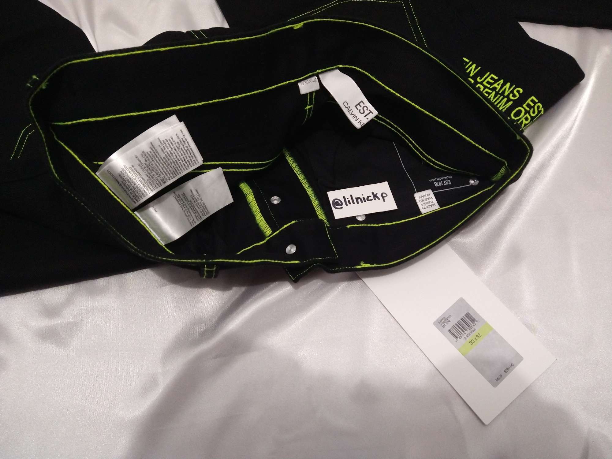Calvin Klein 205W39NYC EST. 1978 Baggy Black Hole Jeans Size US 30 / EU 46 - 4 Thumbnail