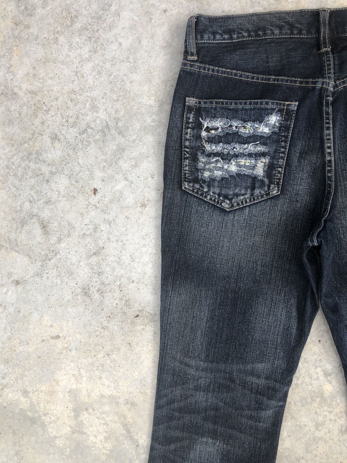 PPFM Japanese PPFM Distressed Patchwork Jeans Size US 31 - 9 Thumbnail