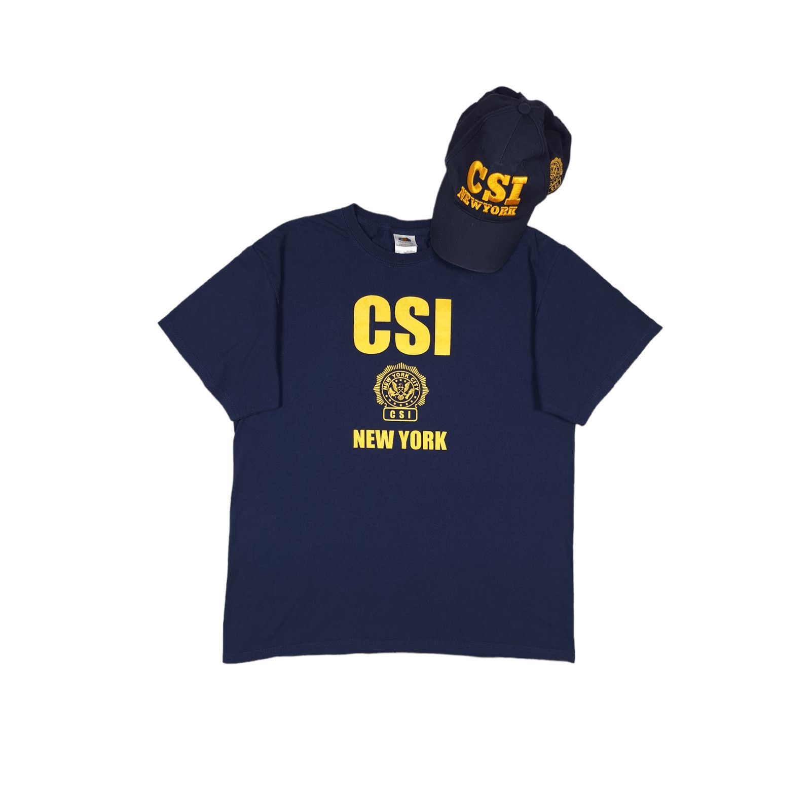 Vintage 💎 Bundle of 2 CSI New York T-shirt Cap Navy Police Vintage Size US L / EU 52-54 / 3 - 1 Thumbnail