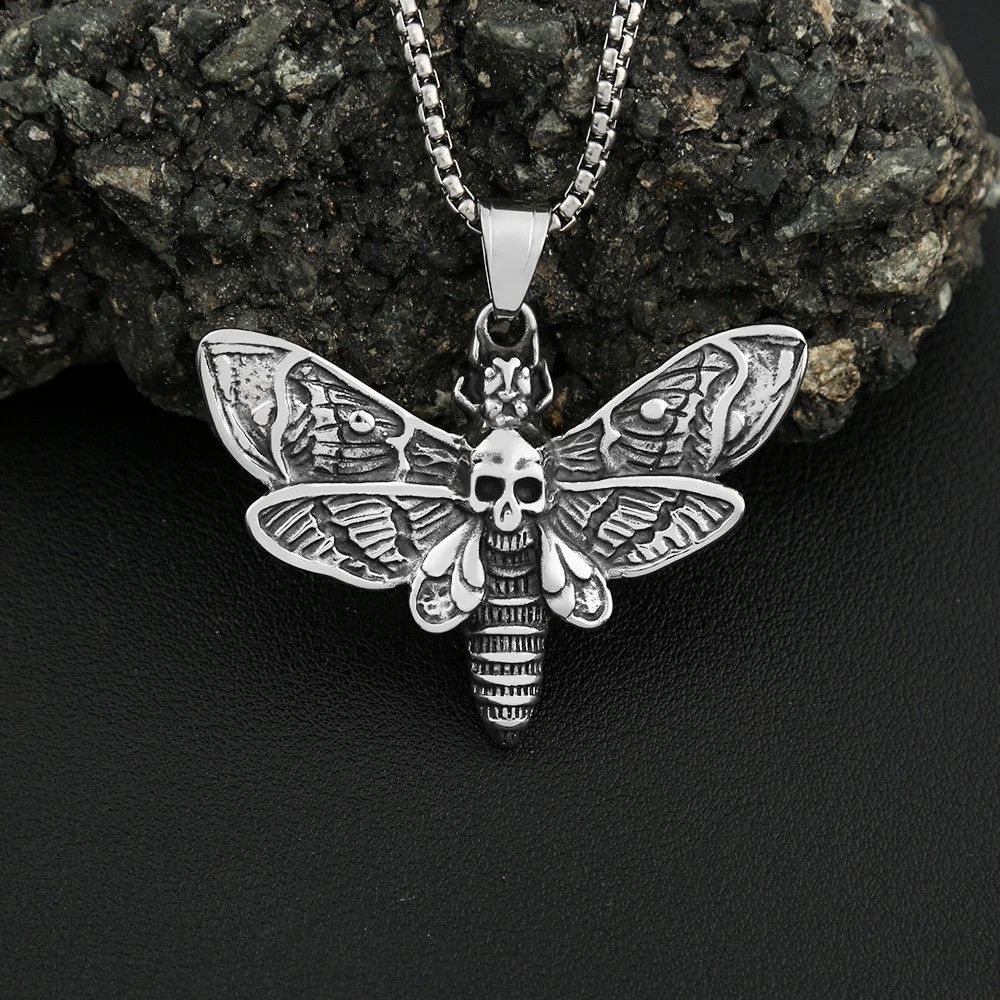 Other Skull Moth Pendant Necklace Size ONE SIZE - 4 Thumbnail