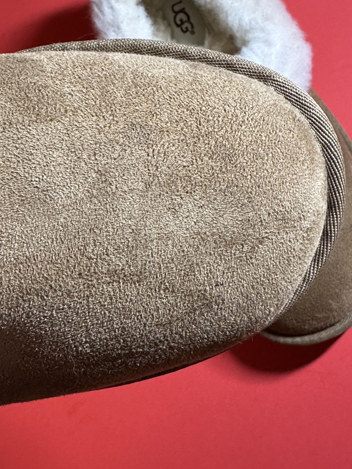 Ugg UGG Womens 7 Nita Suede Sheepskin Slip-On Slippers Chestnut Size US 7 / IT 37 - 3 Thumbnail