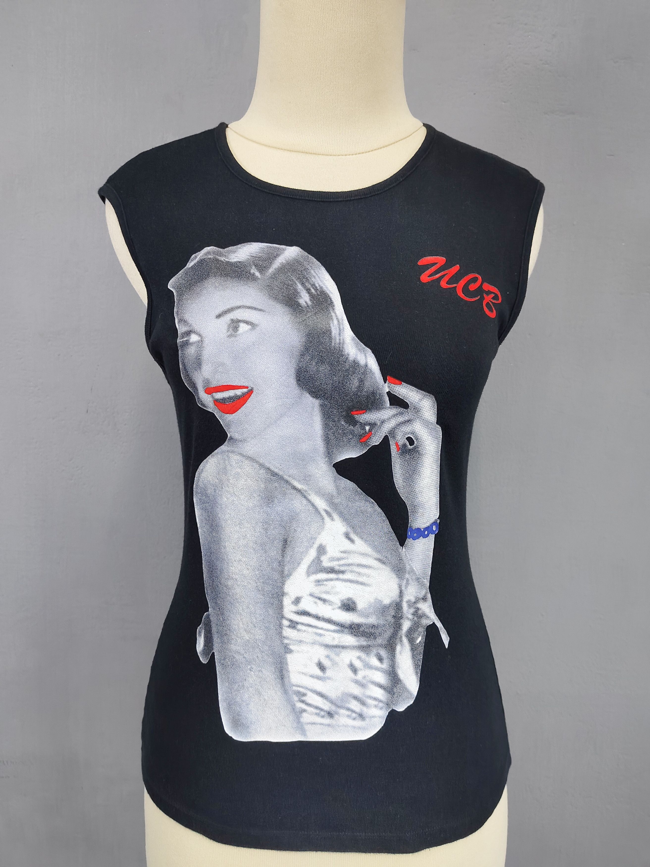 United Colors Of Benetton 2000s UCB- Pop Art Y2K Glamour Minimalist Fitted Sleeveless Size S / US 4 / IT 40 - 3 Thumbnail