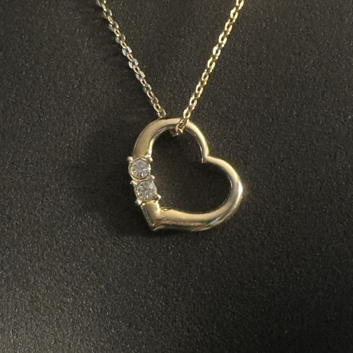 Vintage Vintage gold tone sliding rhinestone heart pendant necklace Size ONE SIZE - 2 Thumbnail