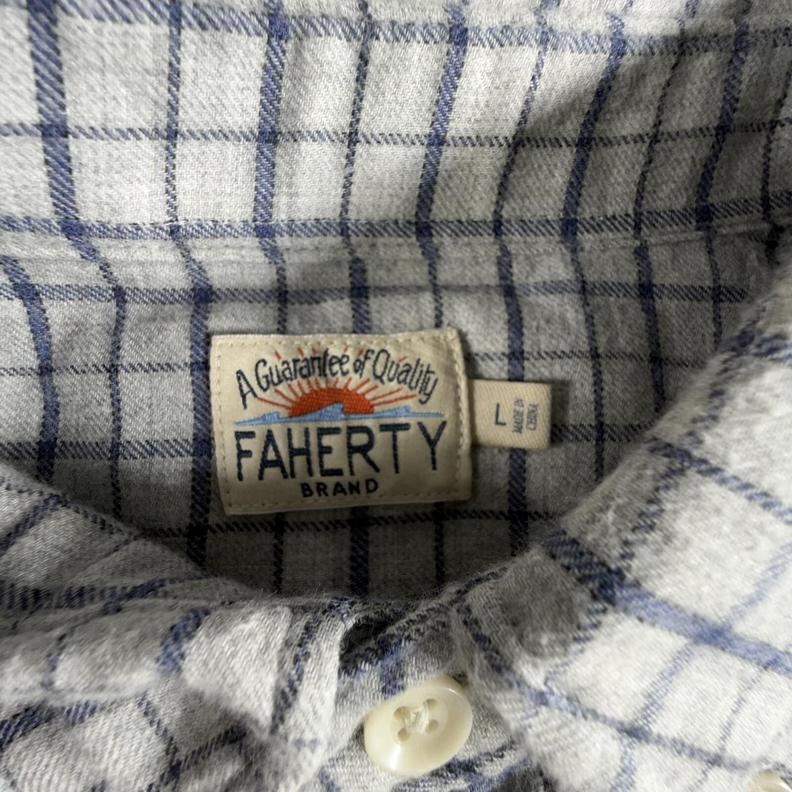 Faherty Faherty Shirt Men's L Grey Plaid Flannel 100% Cotton Size US L / EU 52-54 / 3 - 2 Thumbnail