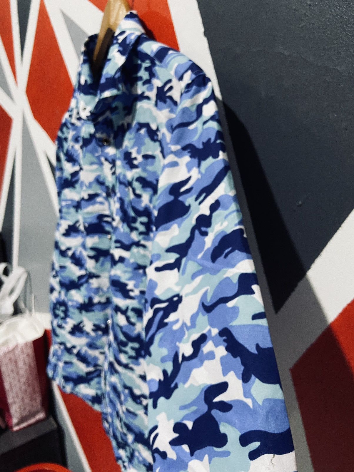 Japanese Brand Blue Camo Button Up Shirt Size US M / EU 48-50 / 2 - 3 Thumbnail