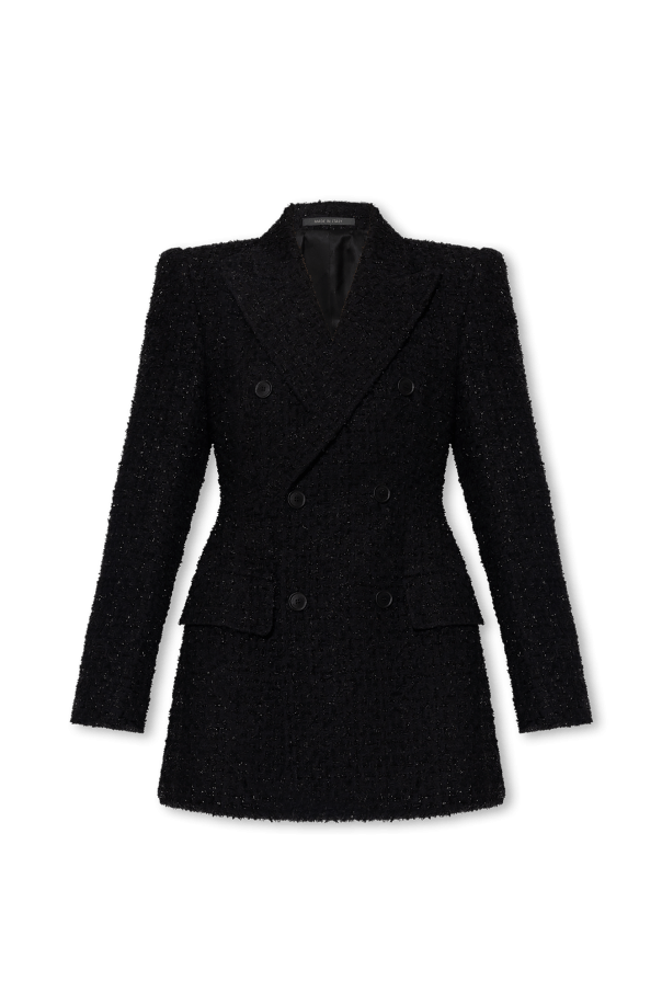 Balenciaga o1mt1gz0924 DB Hourglass Jacket in Black Size S / US 4 / IT 40 - 1 Thumbnail