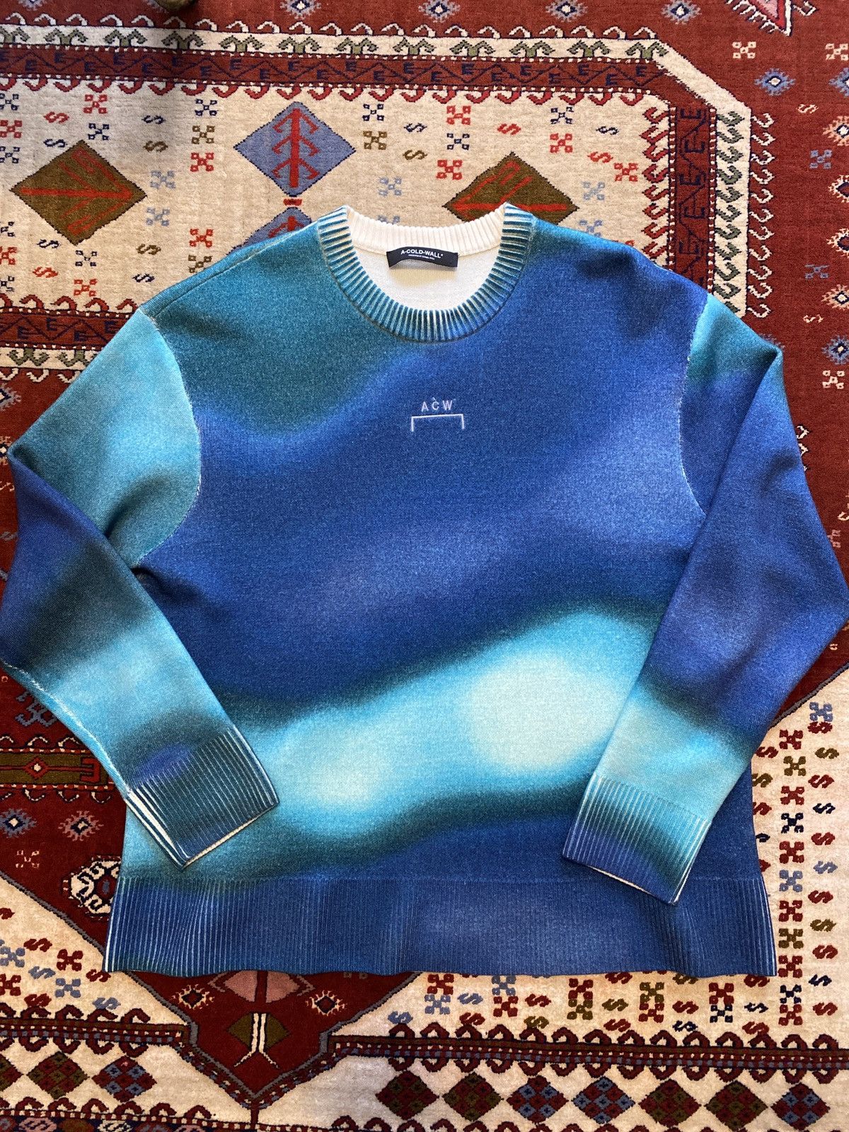 image of A Cold Wall Wool & Polyamide Knit in Blue, Men's (Size Small)