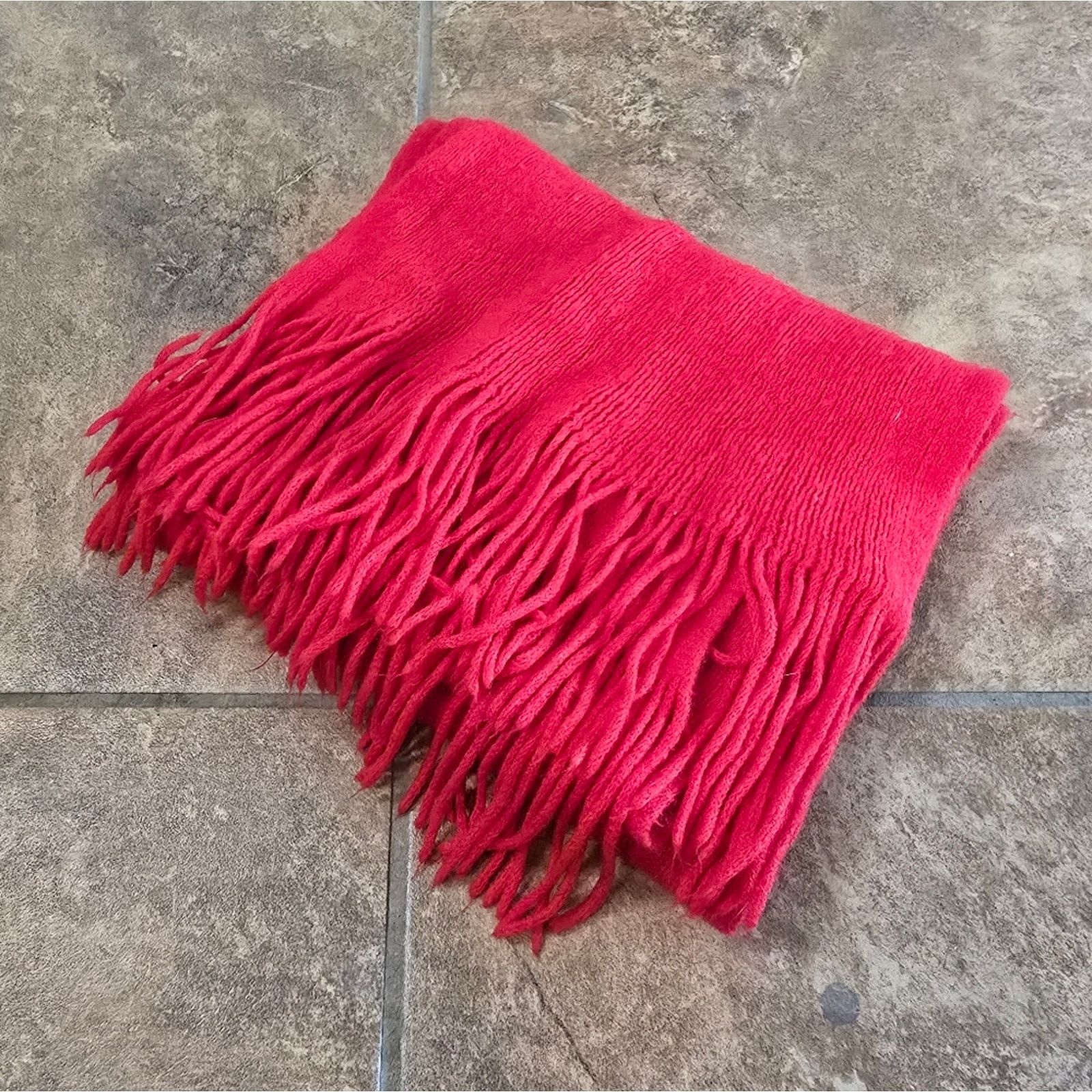 Other Red Classic Fringed Scarf Size ONE SIZE - 3 Thumbnail
