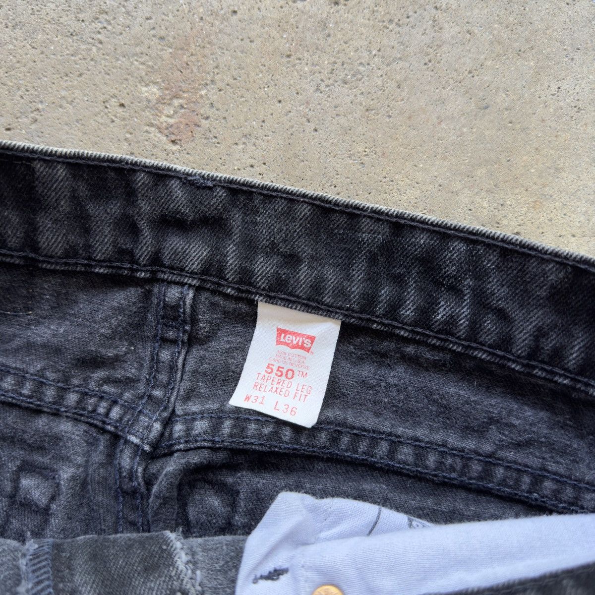 Faded Black Levi's 550 Jeans ERD Grunge Thrashed Skater