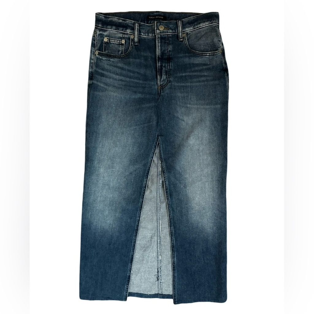 Lucky Brand Lucky Brand Jean Midi Skirt Blue Size 6. Size 28" / US 6 / IT 42 - 10 Thumbnail