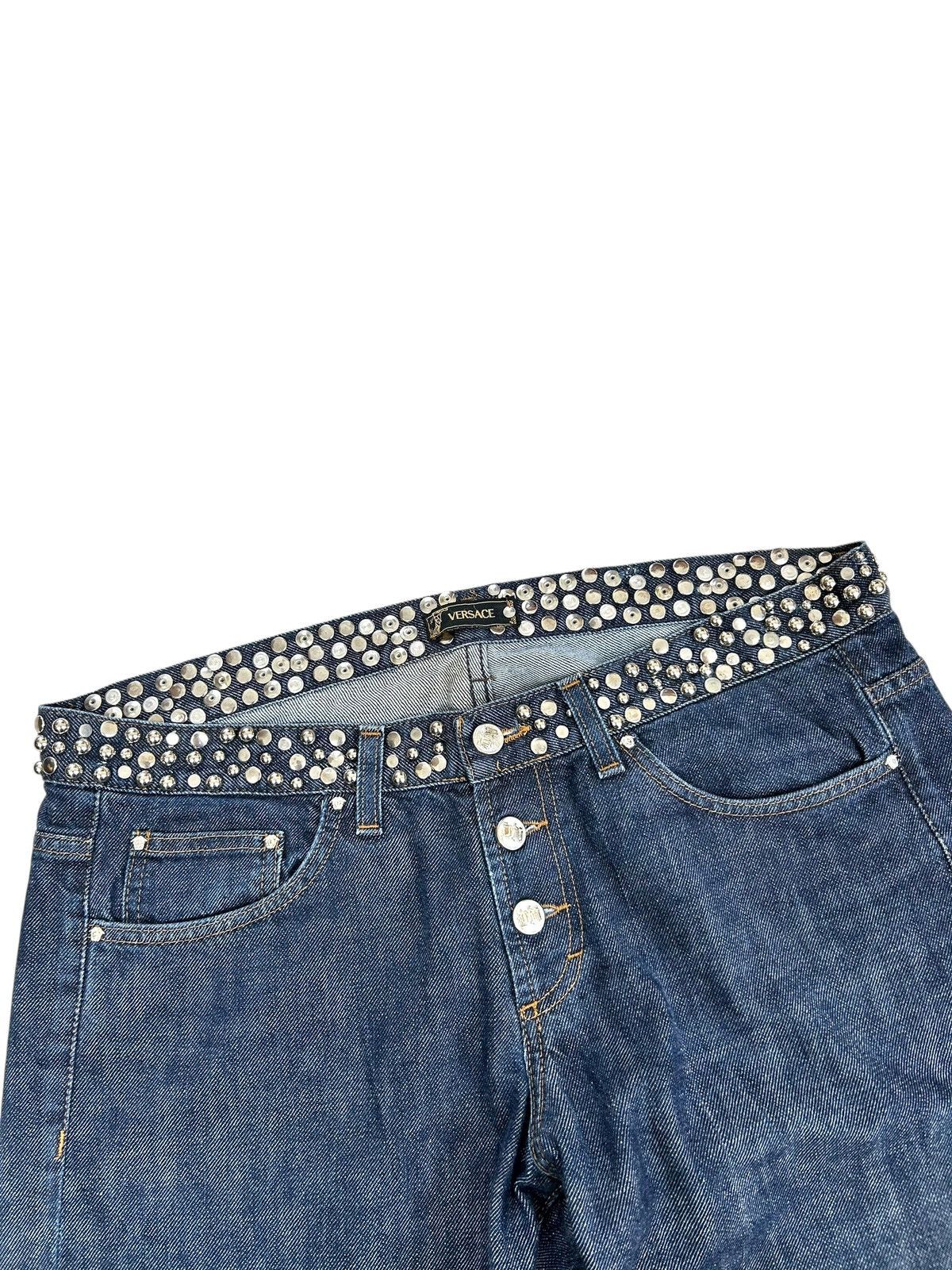 Versace Vintage Y2K Versace Jeans Couture denim studded pants rare Size 34" / US 12 / IT 48 - 3 Thumbnail