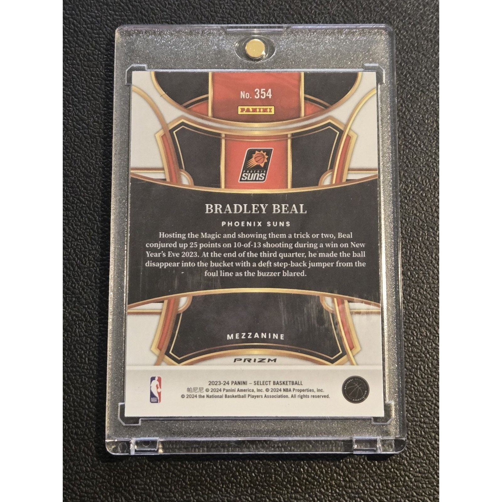 Other 2023-24 Panini Select Bradley Beal Zebra Prizms Case Hit Size ONE SIZE - 2 Thumbnail