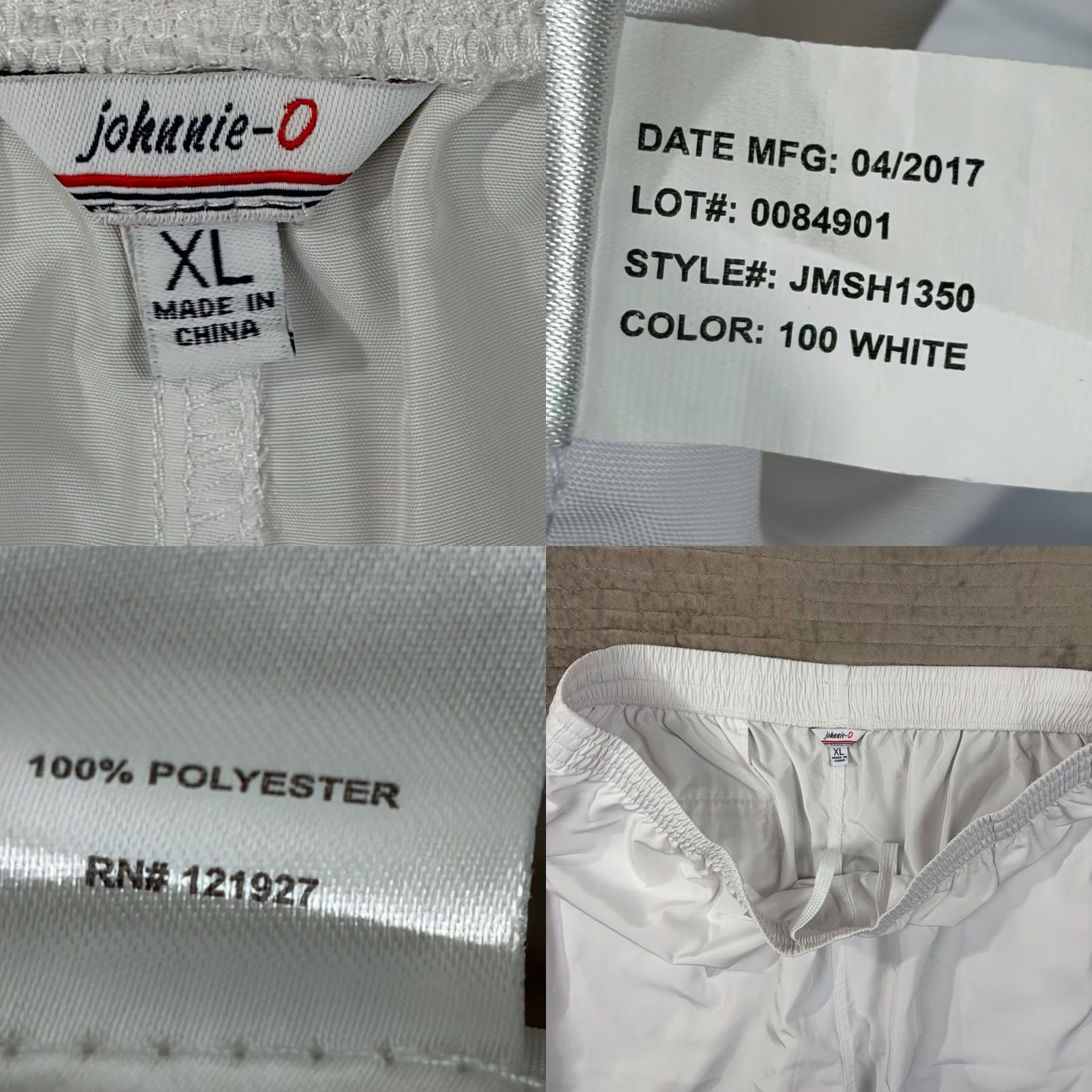 johnnie-O VINTAGE? No. Johnnie-O Mens XL White Performance Golf Swim Shorts Elastic Waist Board Shorts Shirt? Size US 35 - 8 Thumbnail