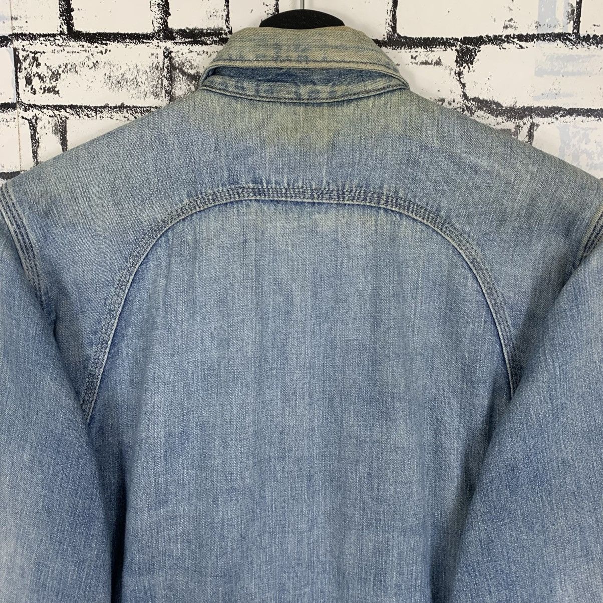 Blue Blue Japan × Vintage Vintage Blue Blue Denim Washed Faded Flannel Shirt Size US M / EU 48-50 / 2 - 7 Thumbnail