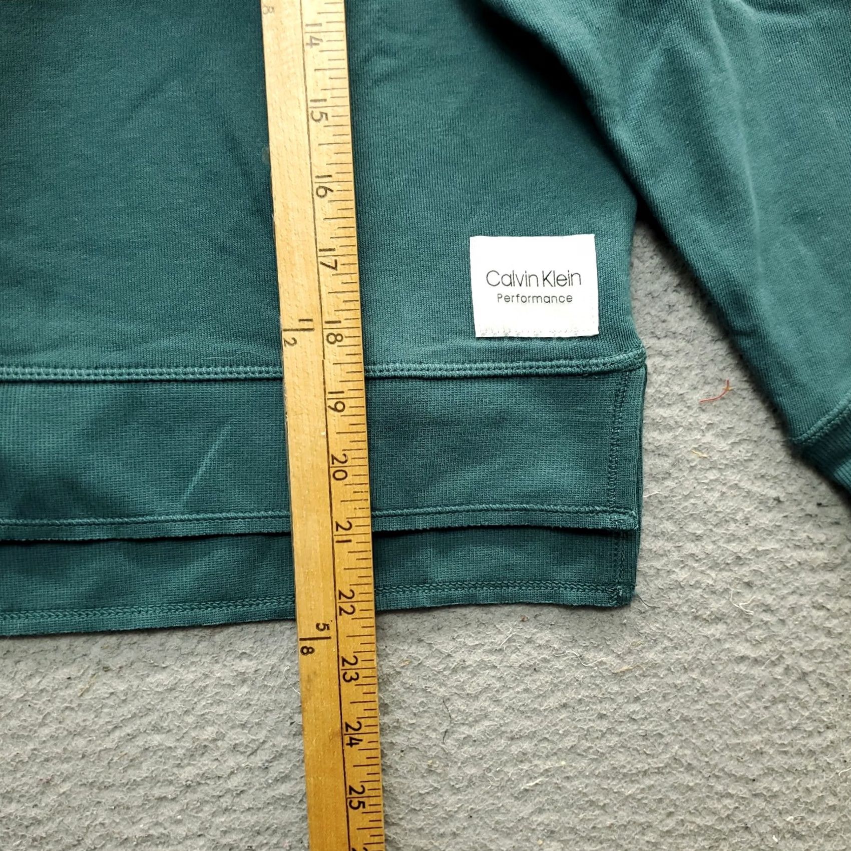 Calvin Klein Calvin Klein Performance Hoodie Womens XS Green Spell Out Stretch High Low Slit Shirt" Size XS / US 0-2 / IT 36-38 - 4 Thumbnail