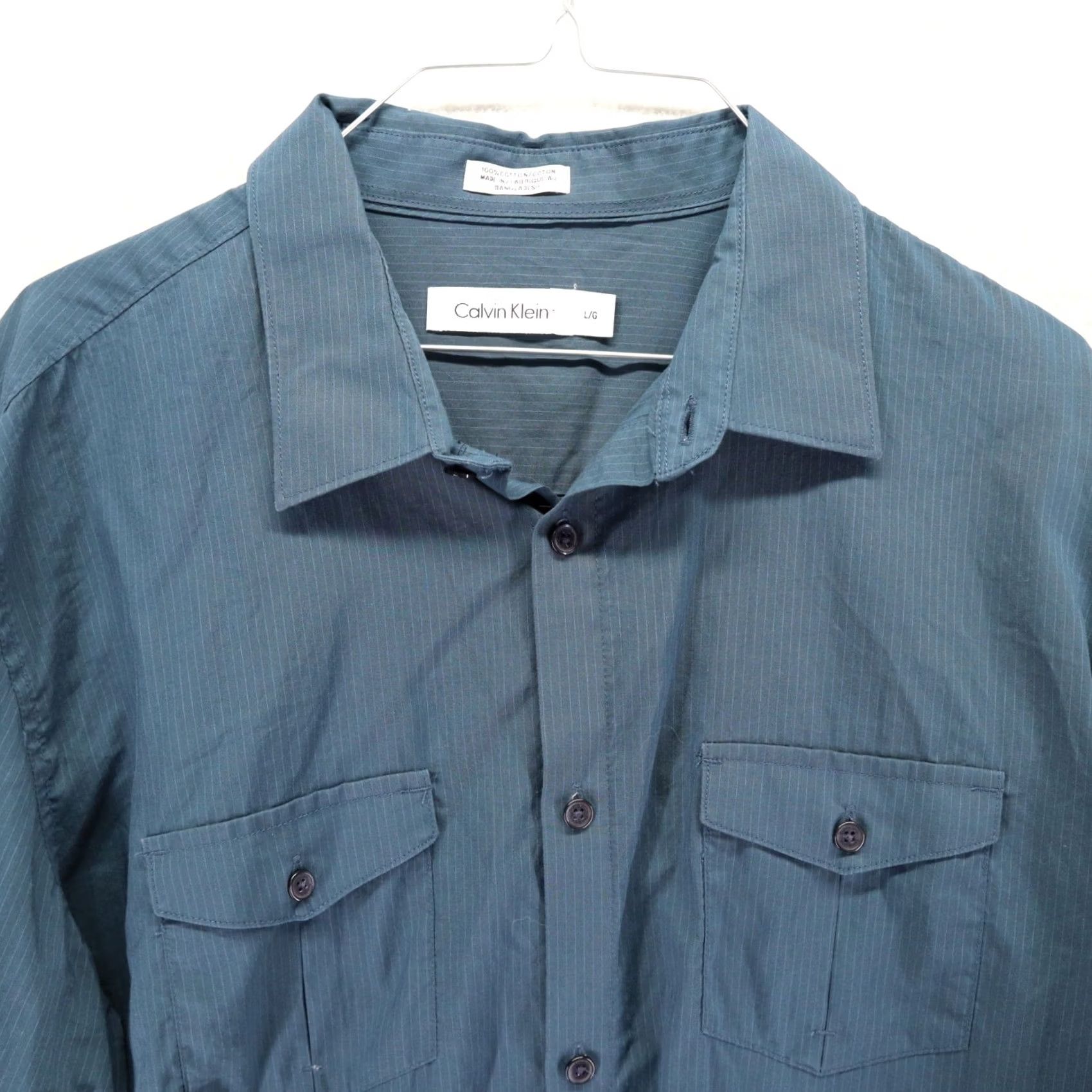 Calvin Klein Calvin Klein Shirt Mens Large Blue Button-Up Flap Pocket Long Sleeve Shirt Size US L / EU 52-54 / 3 - 2 Thumbnail